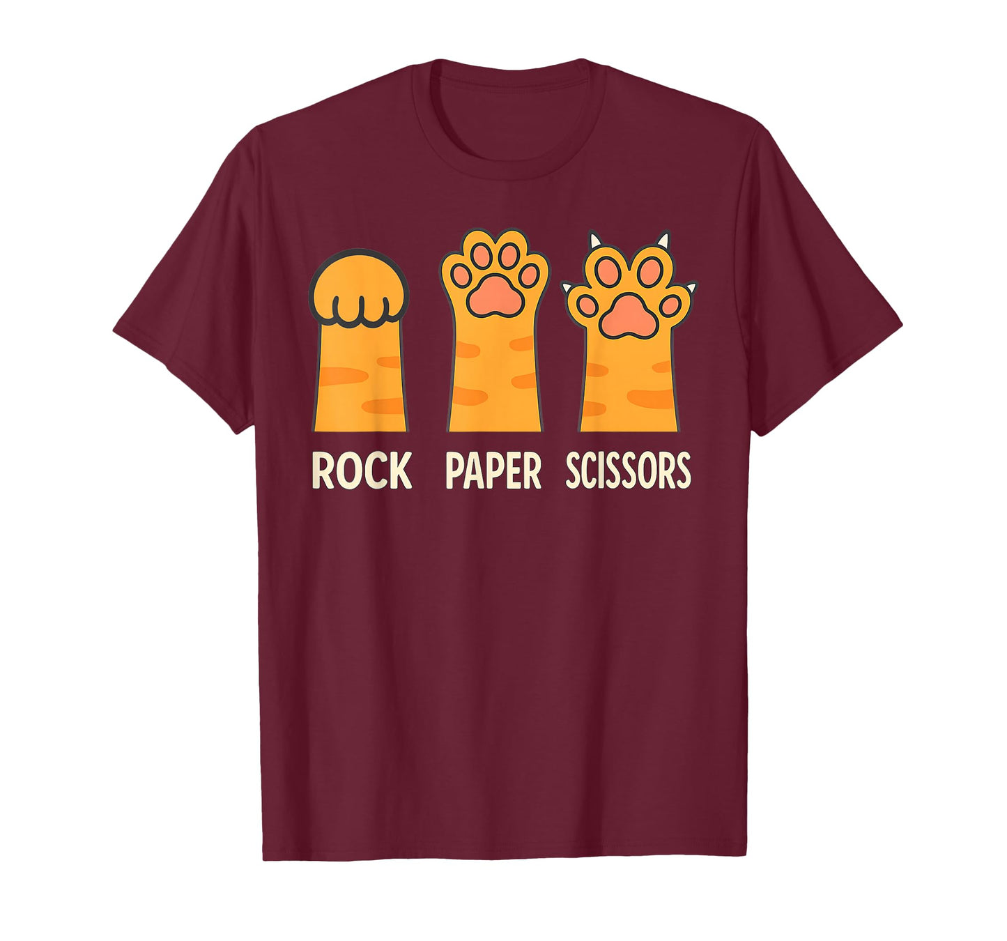 Rock Paper Scissors Cat Paws Funny Kitty Meme for Cat Lovers T-Shirt