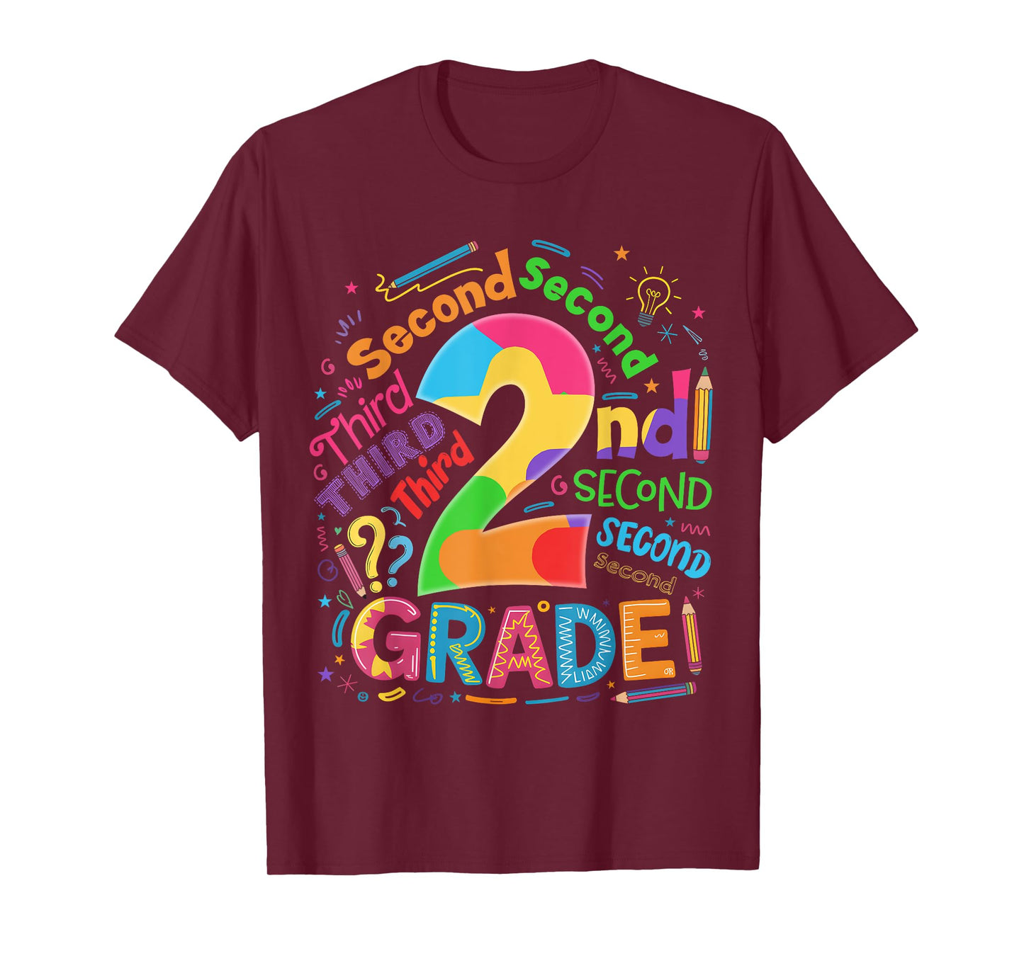 Back To School 2nd Grade Team Typography Student Teacher T-Shirt