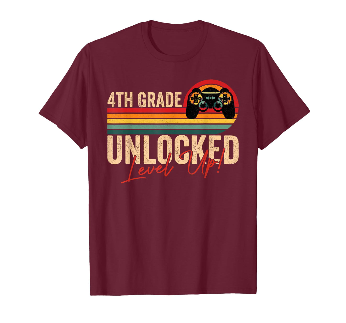 4th Grade Unlocked Level Up Gamer Back To School Fourth T-Shirt