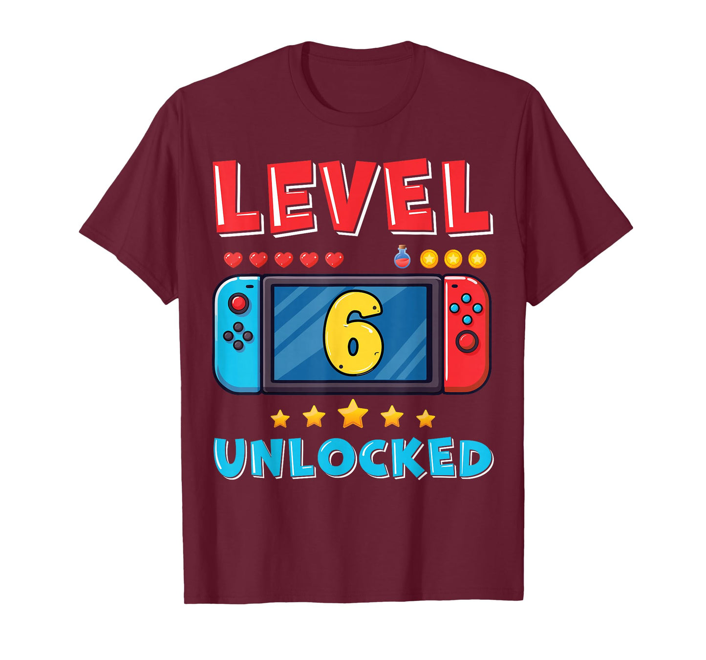 6 Year Old Bday Decorations Son Gamer Boy 6yr 6th Birthday T-Shirt