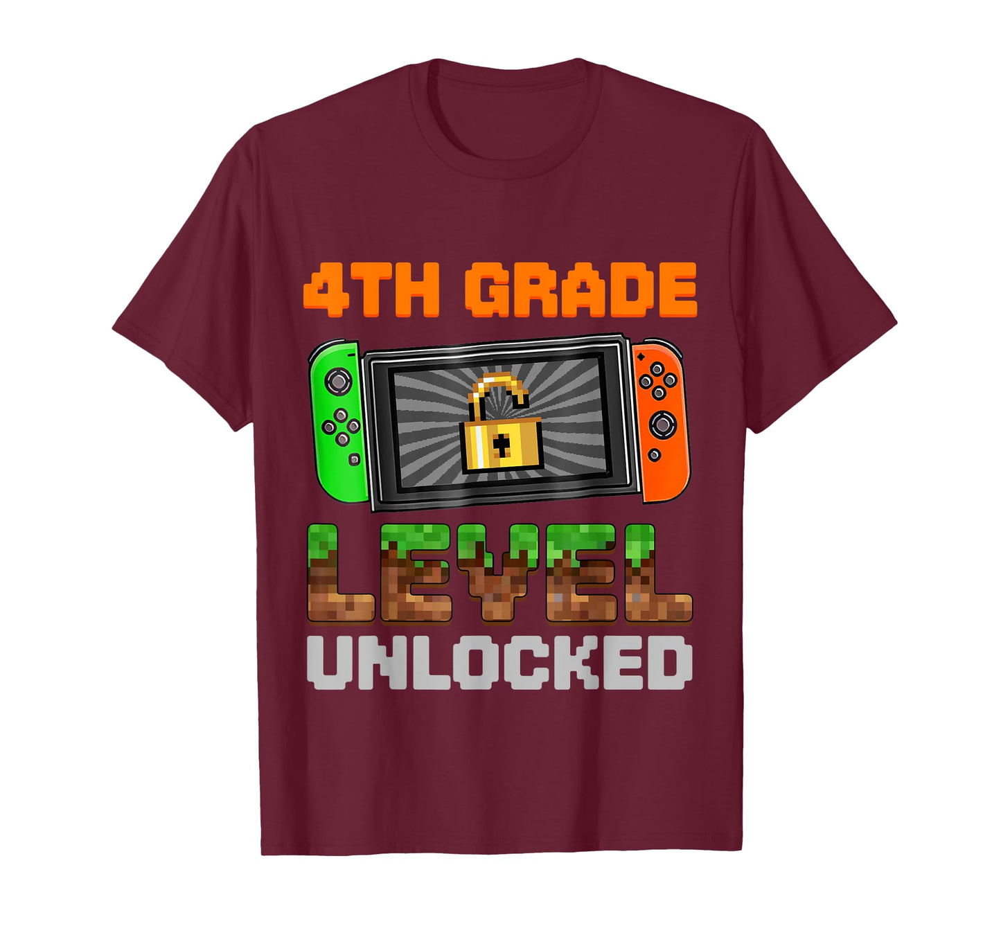 4th Grade Level Unlocked Pixel Game First Day Boy Kids T-Shirt