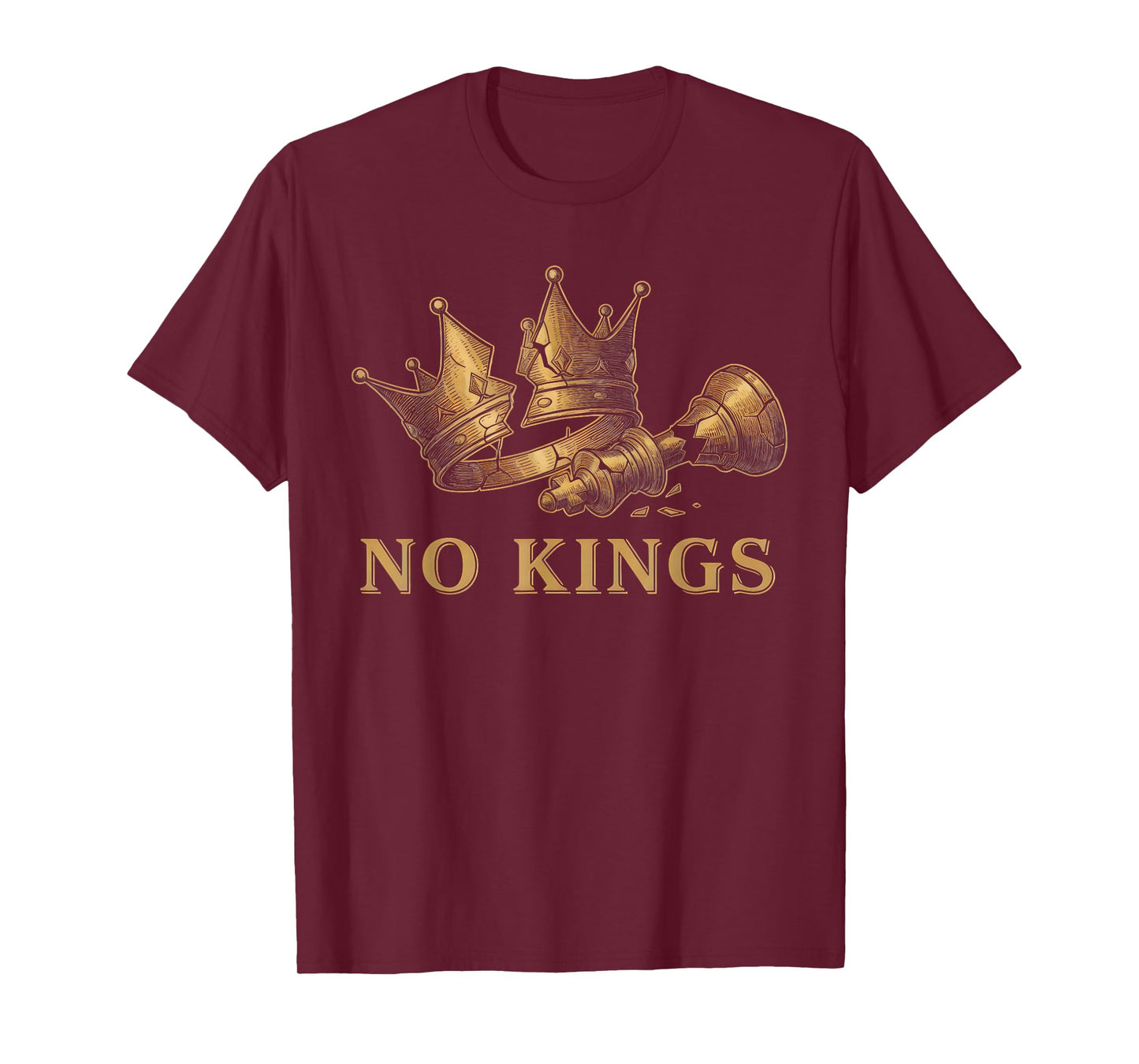 No Kings in America Protest Sign Cool Graphic Man and Woman T-Shirt
