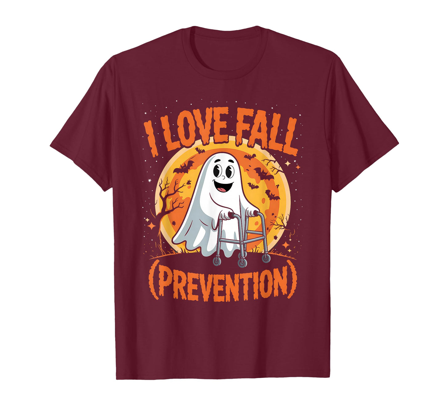 I Love Fall Prevention Physical Therapy Halloween Ghost T-Shirt