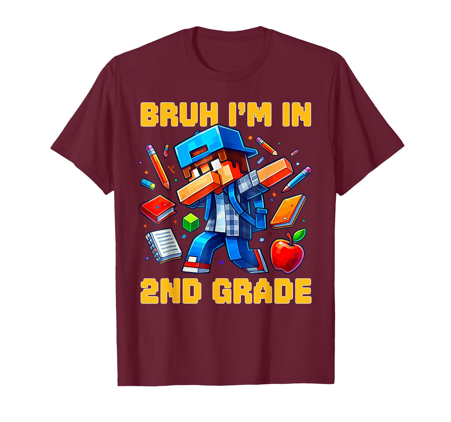 Bruh I'm in 2nd Grade Dabbing Boys Kids Gamer Back to School T-Shirt