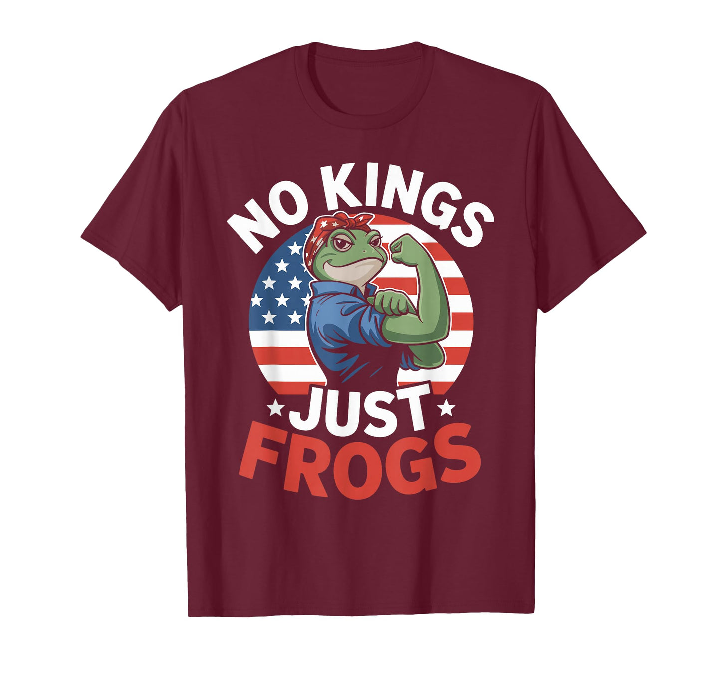 No Kings Just Frogs Patriotic Retro T-Shirt