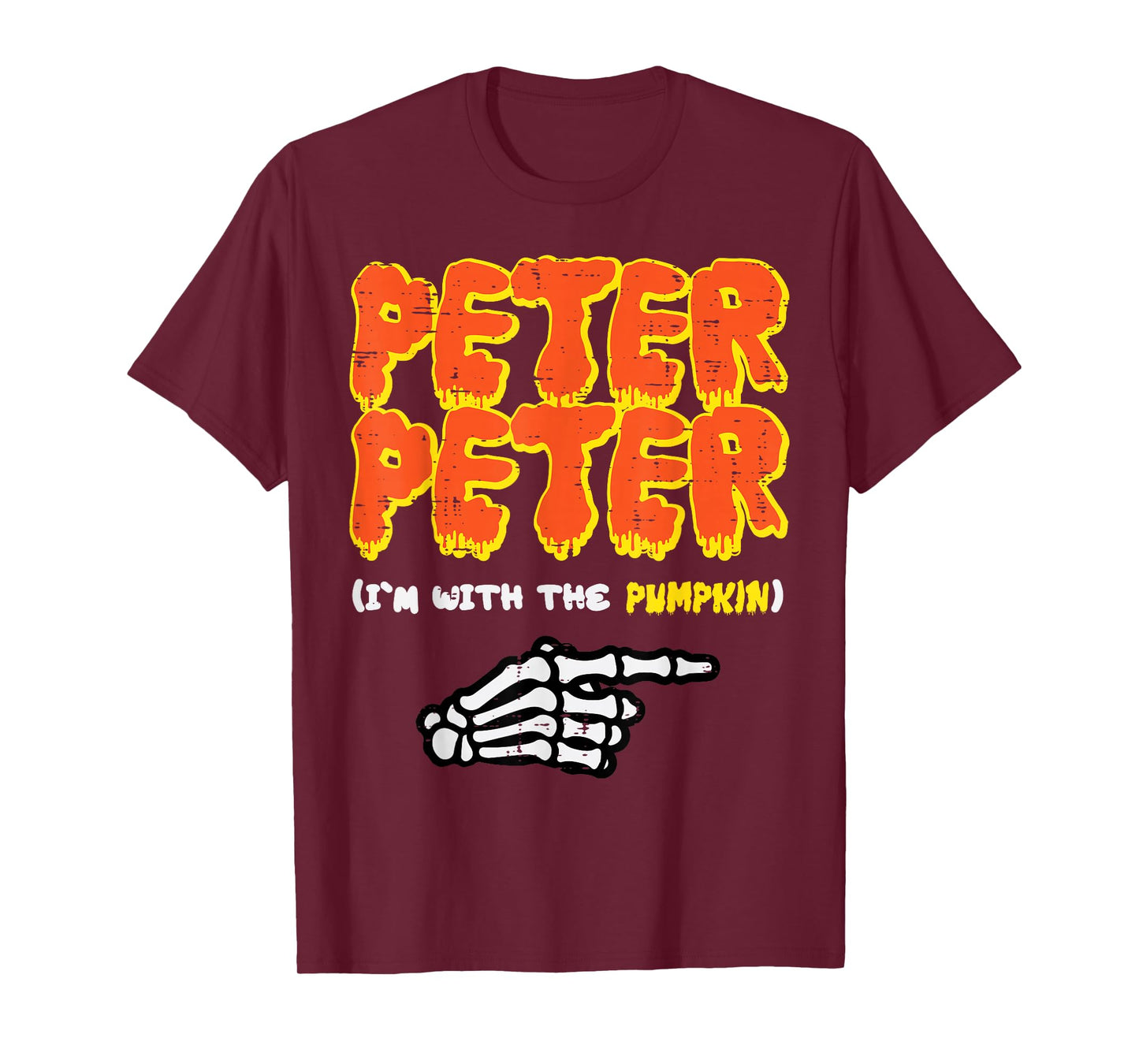 Halloween Peter Im with Pumpkin Couple Costume Men Women T-Shirt