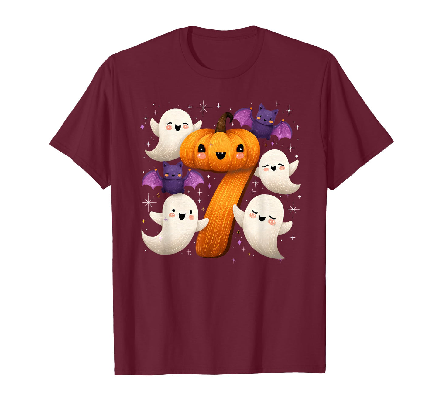 Six Seven Ghost Pumpkin Halloween Gen Z Alpha Meme Matching T-Shirt