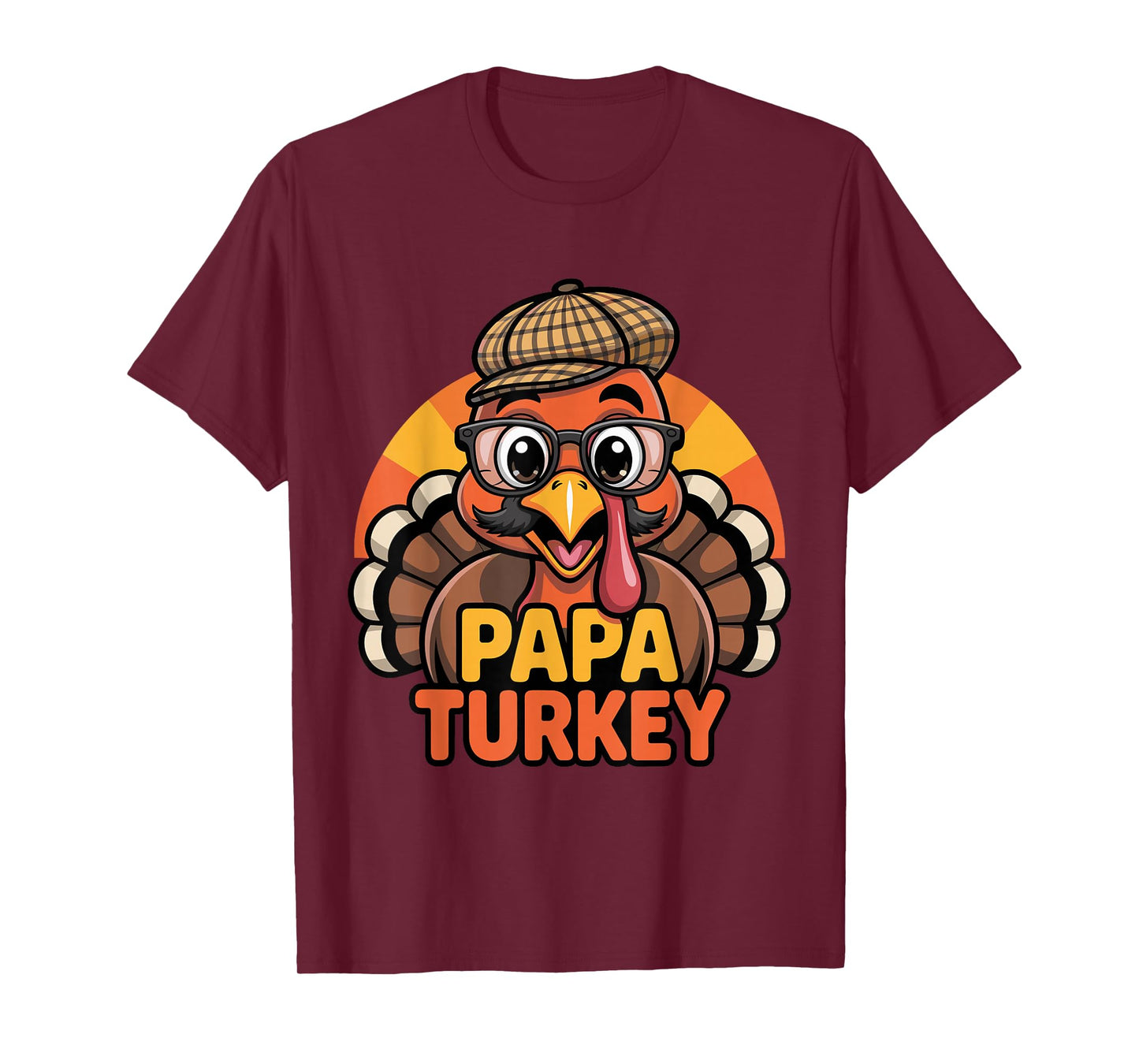 Funny Thanksgiving Papa Turkey Family Matching Men T-Shirt