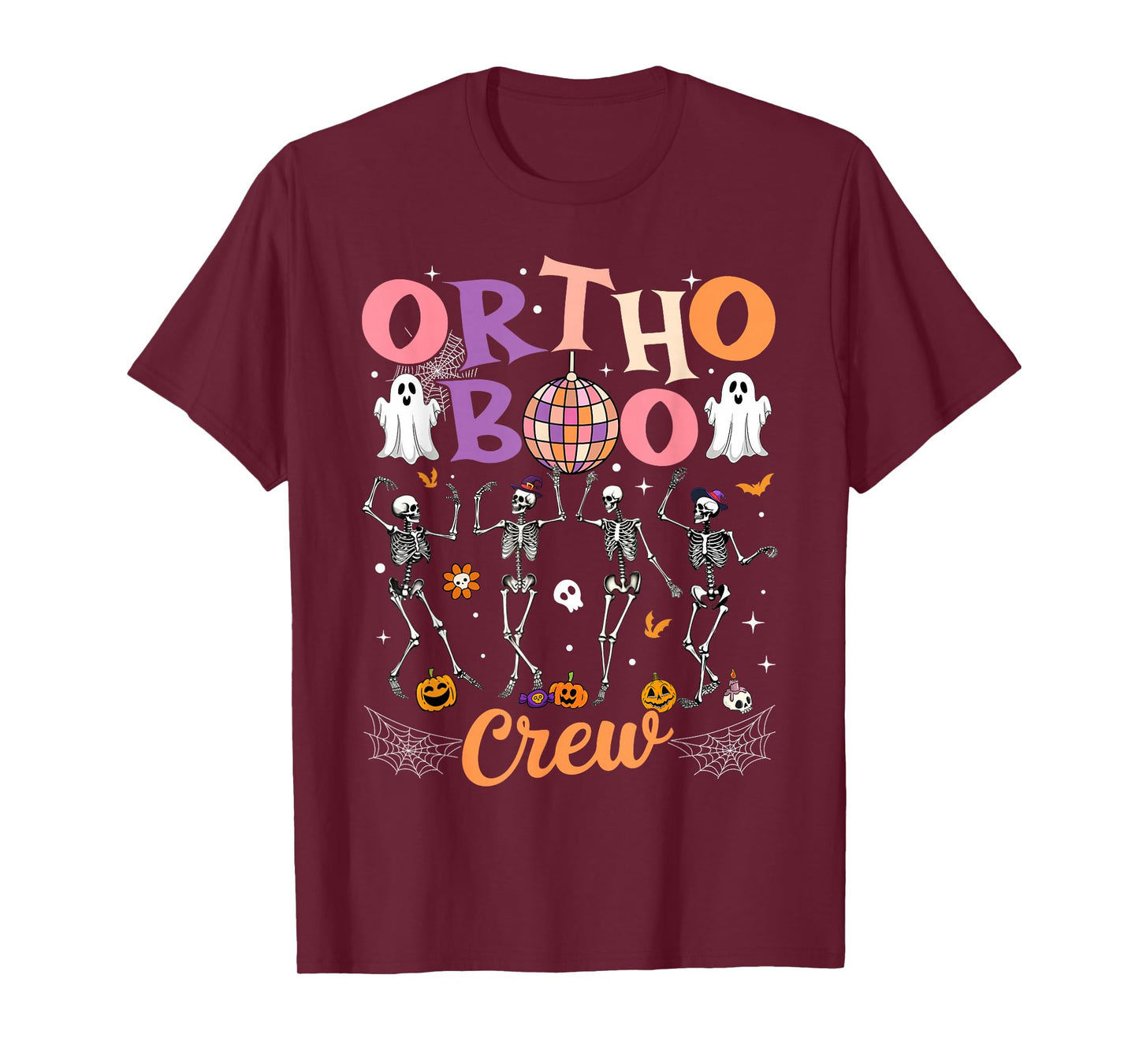 Ortho Orthopedic Halloween Boo Crew Skeleton Dancing Nurse T-Shirt