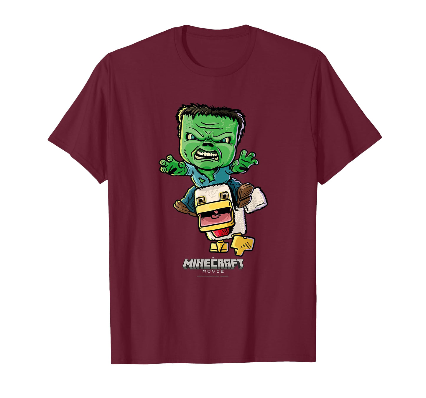 A Minecraft Movie Chicken Jockey Baby Zombie Animated T-Shirt