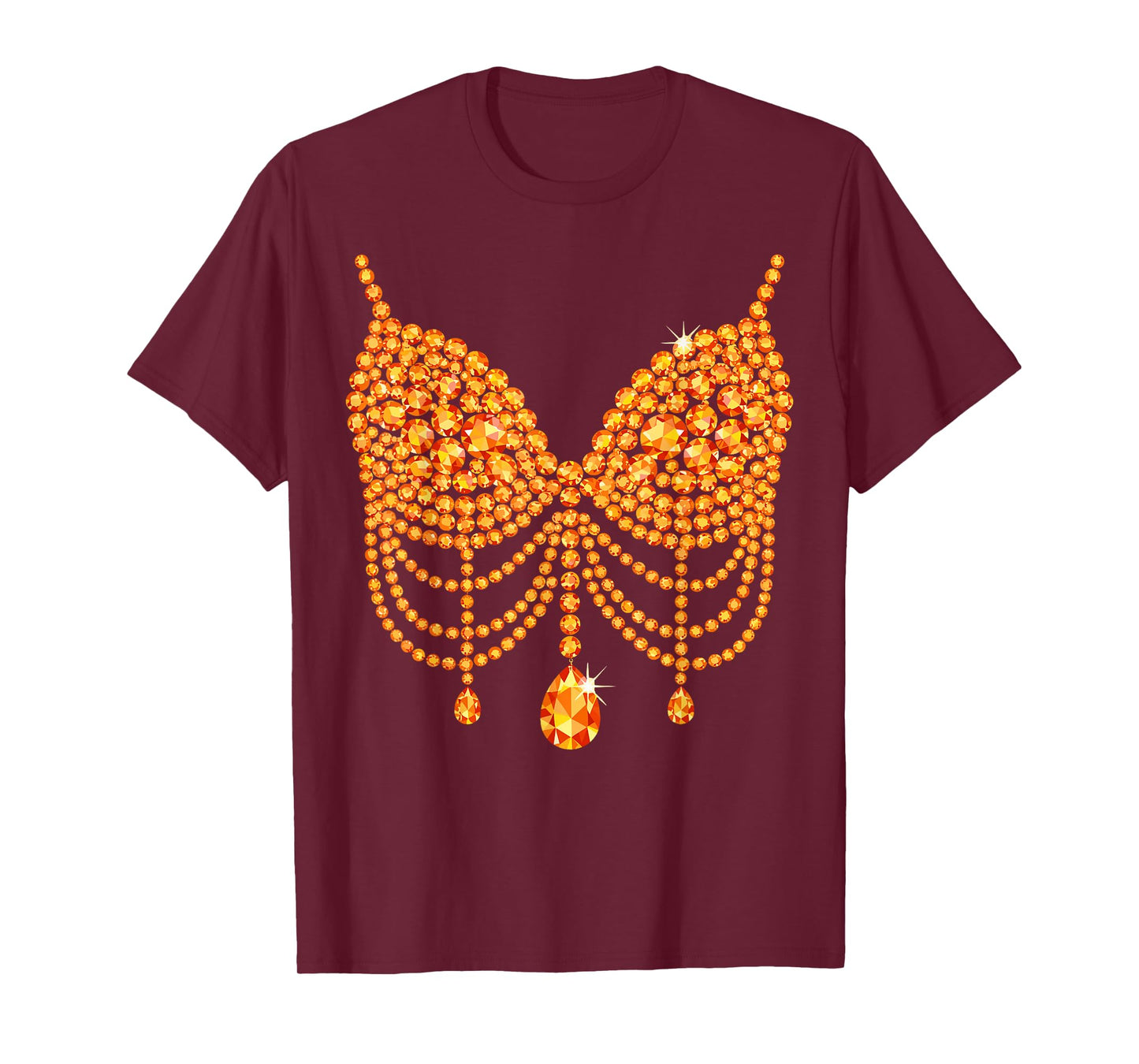 Halloween Orange Bra Design Costume Show Girls T-Shirt