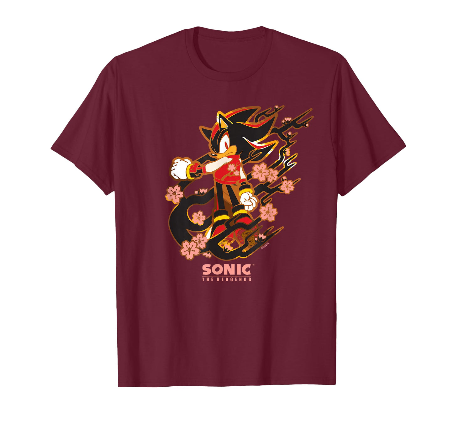 Sonic the Hedgehog - Shadow with Cherry Blossoms T-Shirt