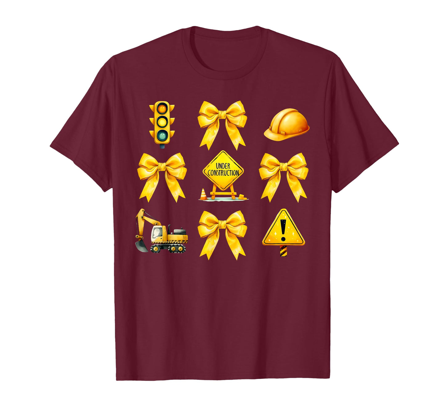 Bow Coquette Construction Worker Funny Womens Construction T-Shirt