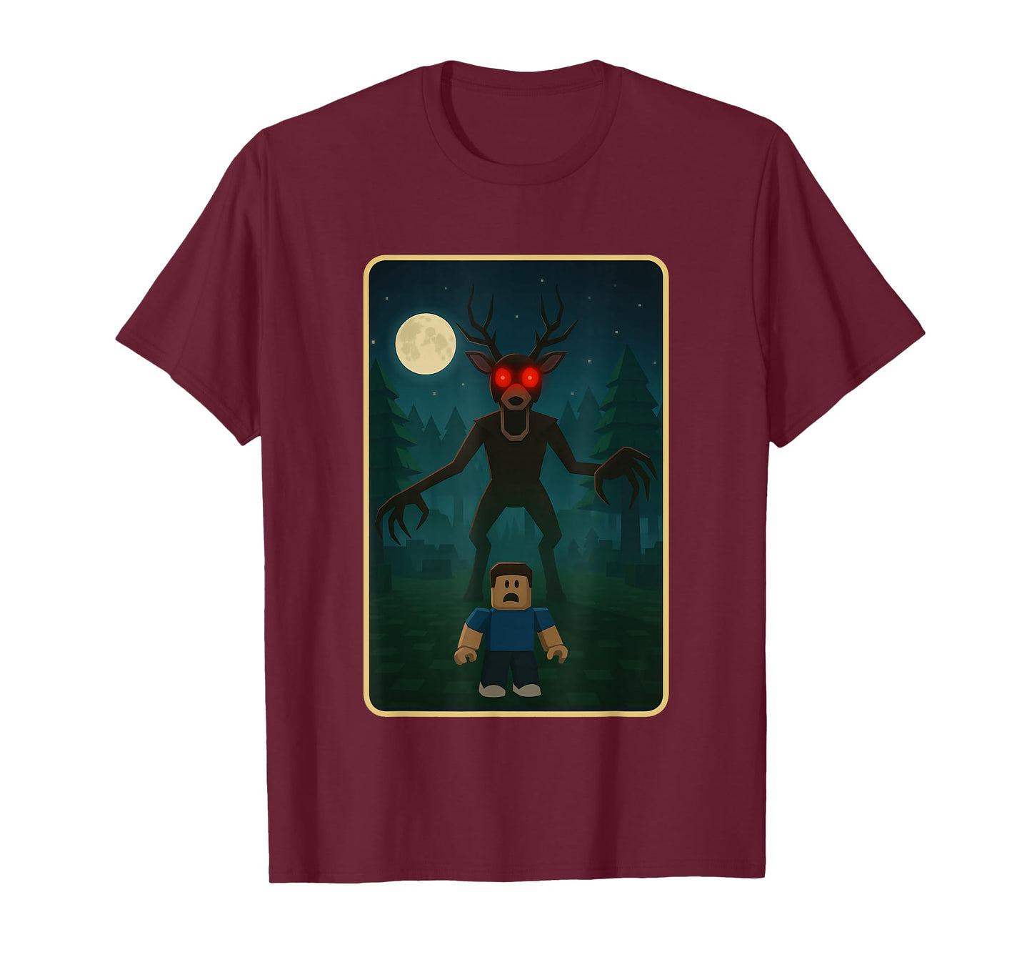 Scary Deer 99 Nights Halloween Gamer in The Forest Kids Meme T-Shirt
