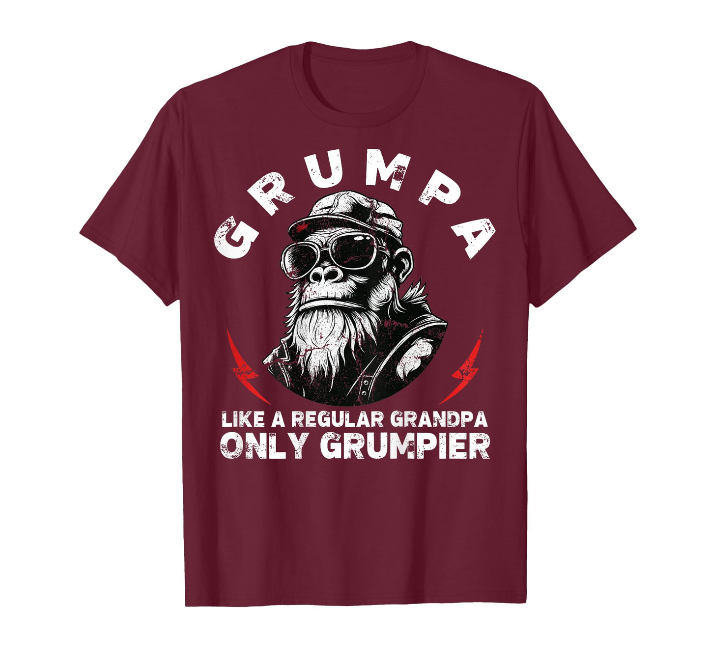 Grumpa Like A Regular Grandpa Only Grumpier Bearded Gorilla T-Shirt