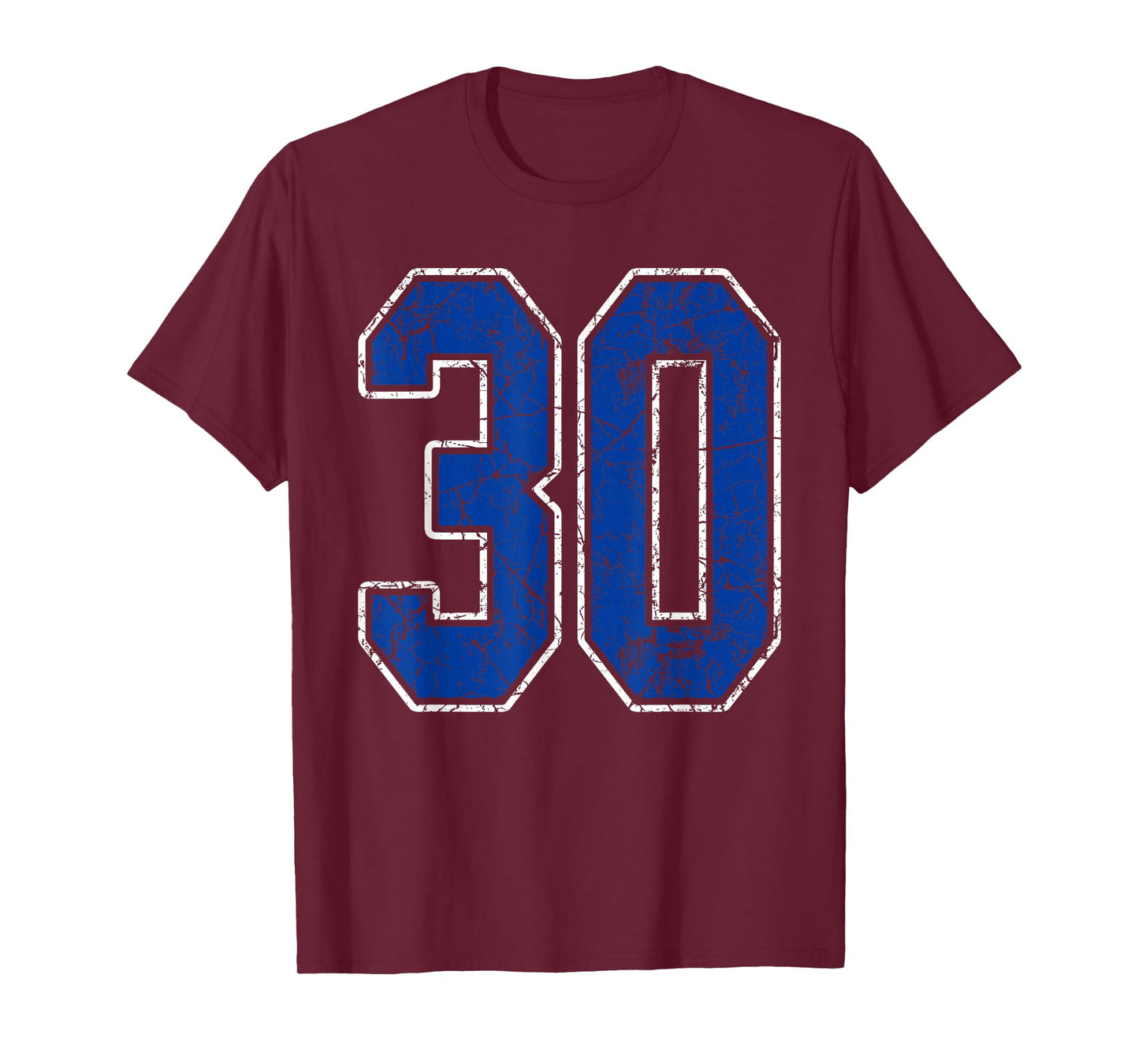 Royal Blue and White Number 30 Jersey Player Uniform #30 Fan T-Shirt