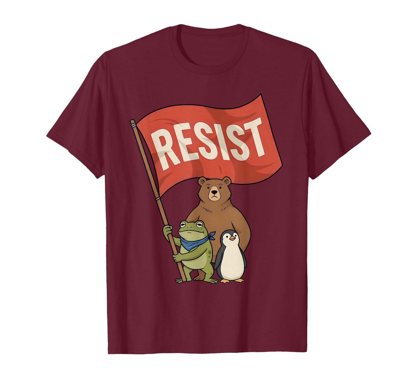 Portland Frog Resist No Kings Graphic Funny Protest Cool T-Shirt