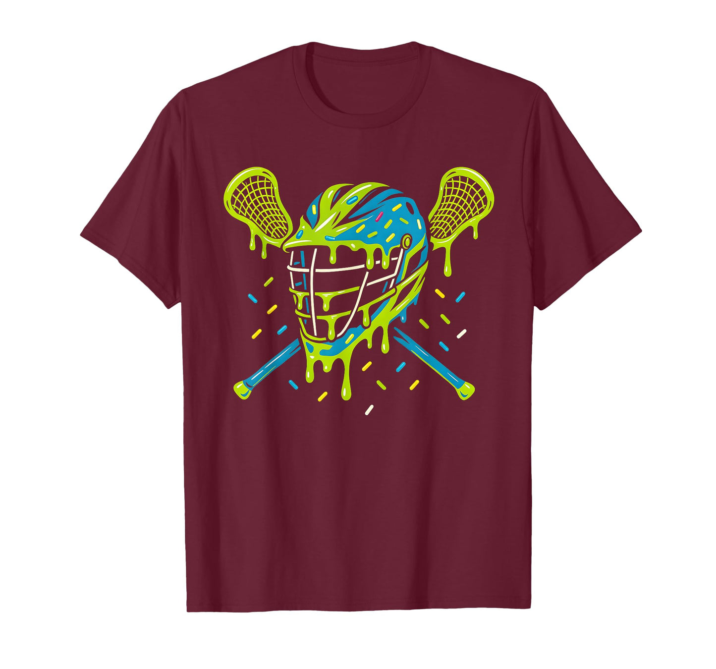 Lacrosse Ice Cream Drip Lax Boys Helmet Stick Youth Players T-Shirt
