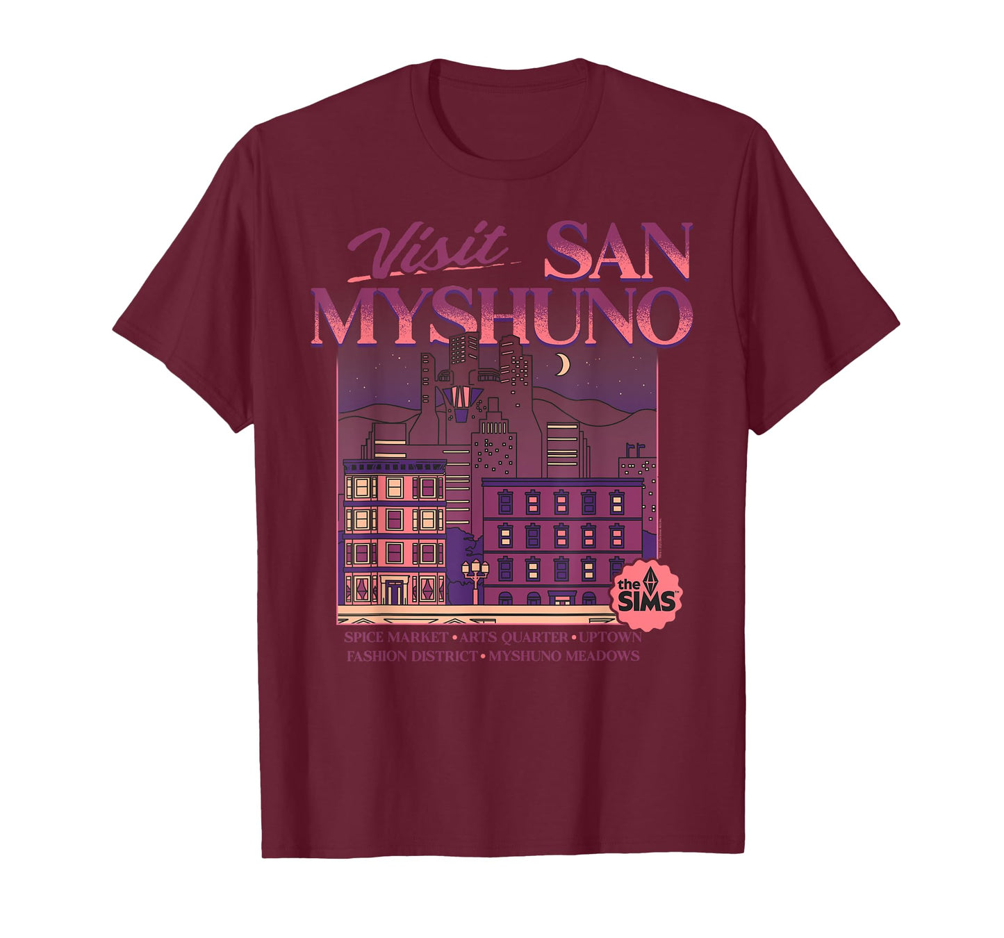 The Sims Visit San Myshuno City Living Video Game T-Shirt