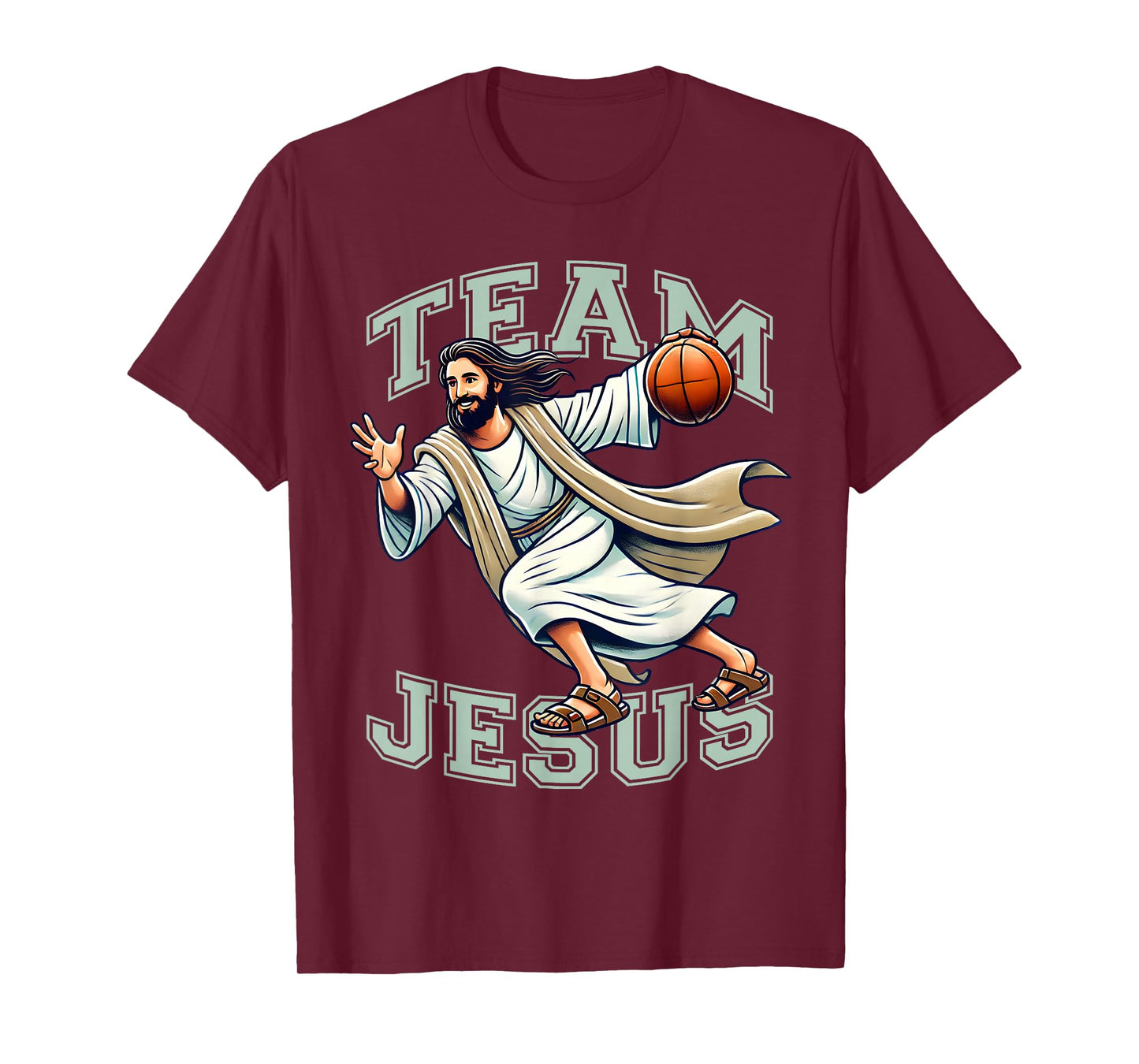 Team Jesus Basketball Tee Christ Playing Basketball Sport T-Shirt