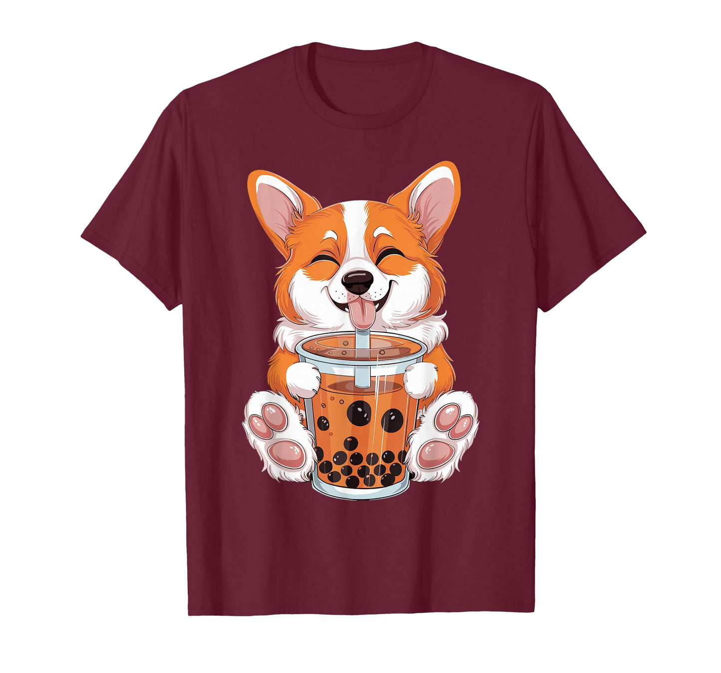 Corgi Dog Bubble Boba Tea Anime Cute Kawaii Corgi Dog T-Shirt