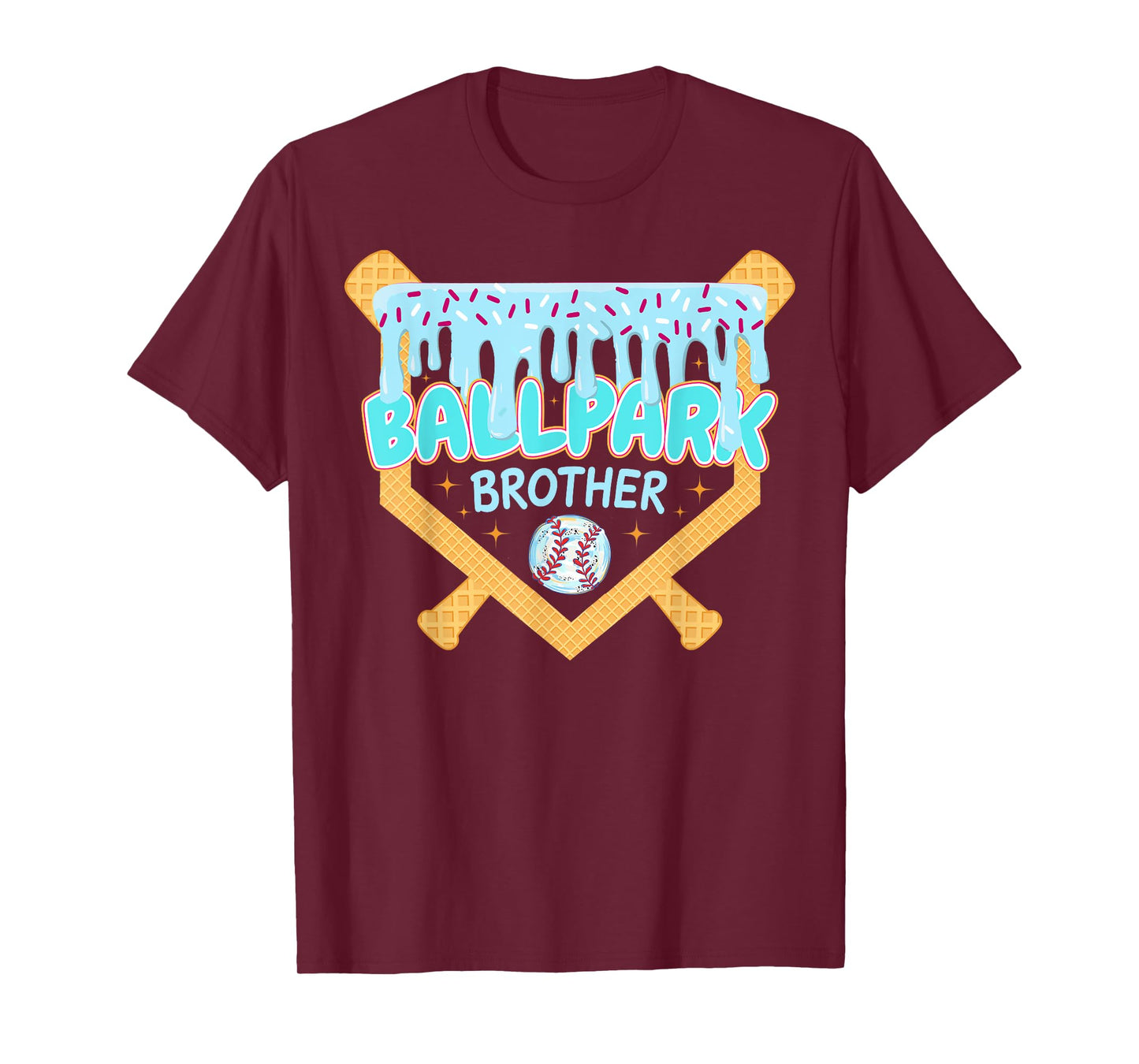 Baseball Drip Ballpark Brother Ice Cream Drip Tball Tee Ball T-Shirt