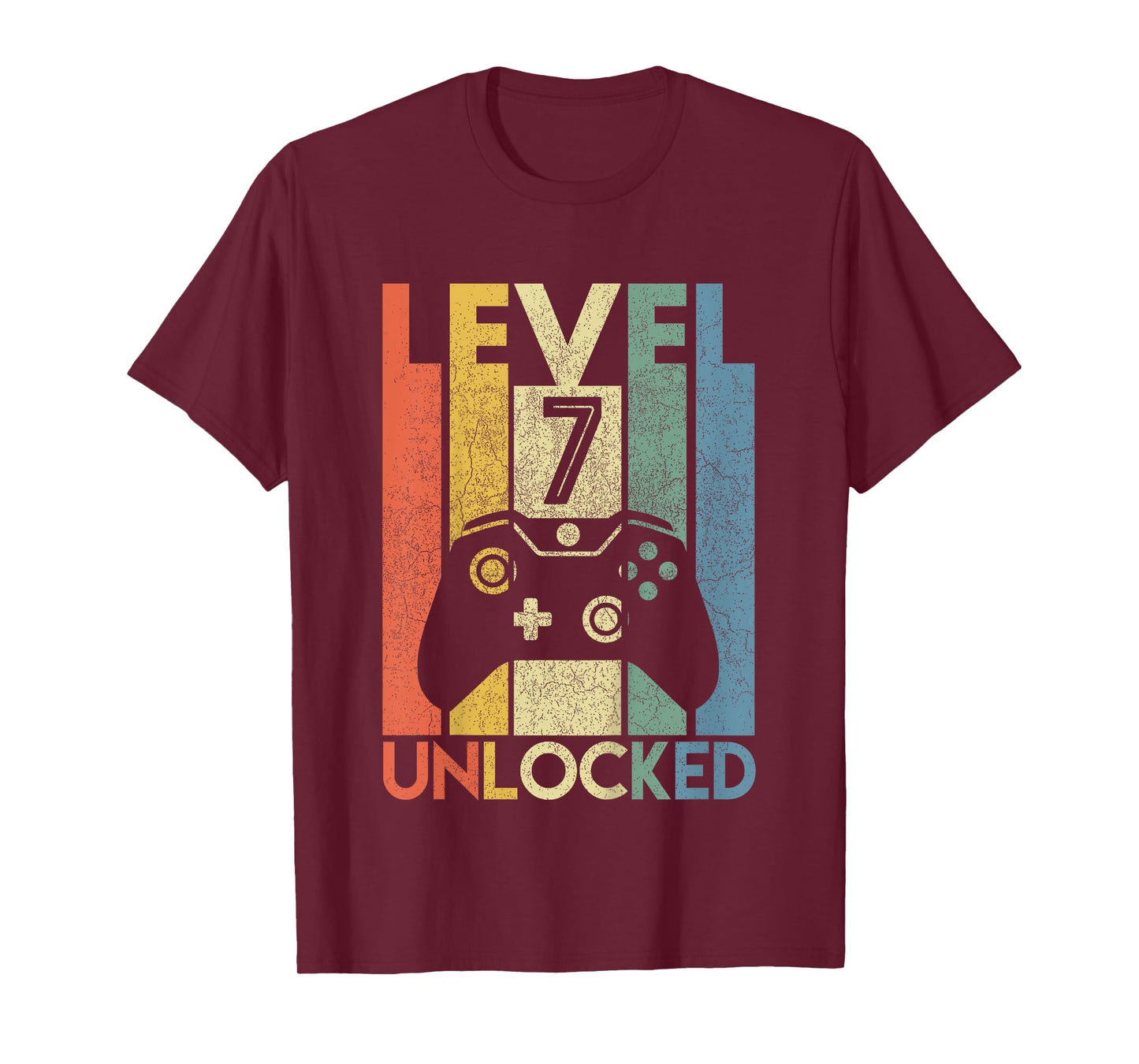 Kids Level 7 Unlocked Funny Video Gamer 7th Birthday Gift T-Shirt