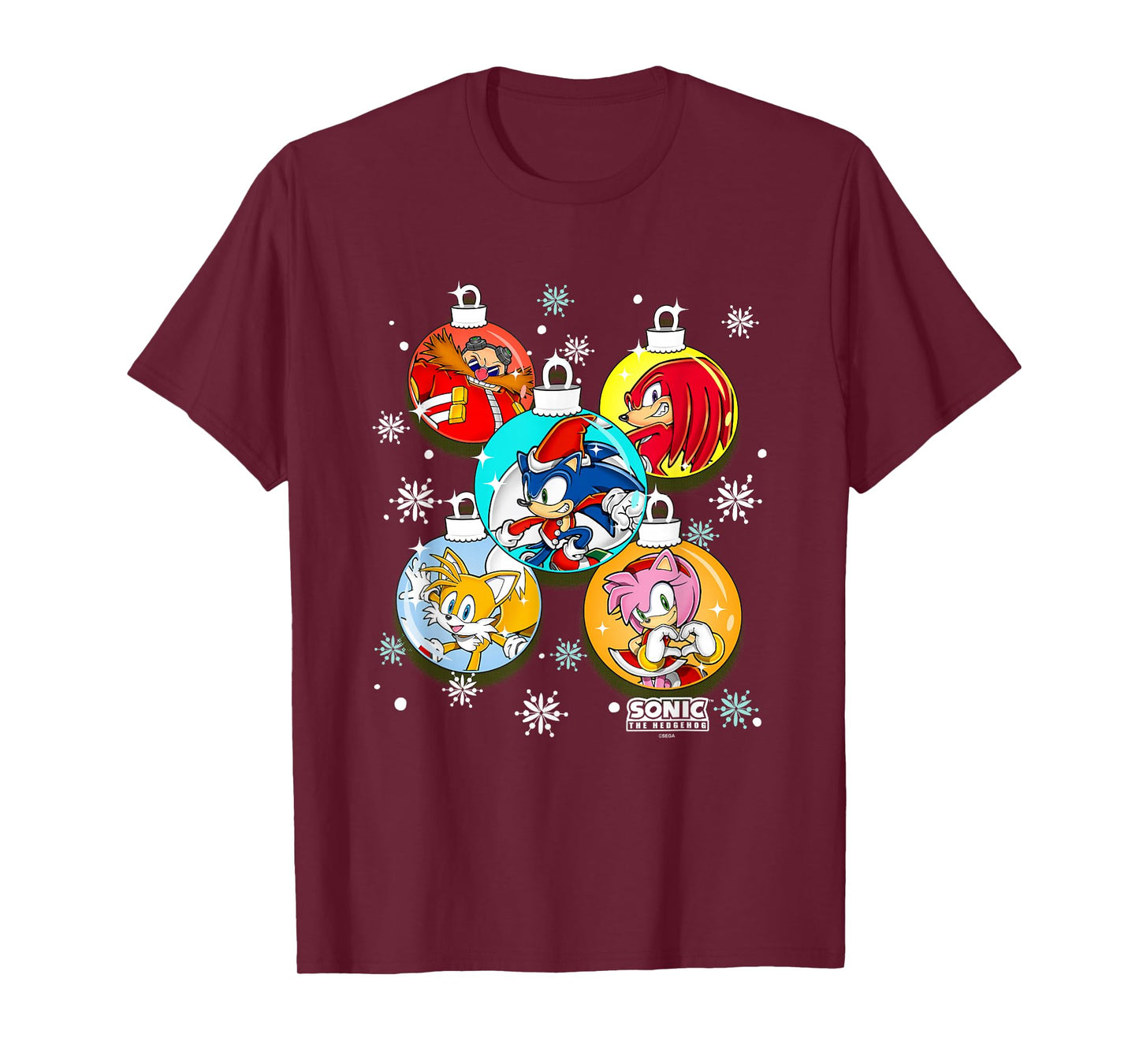 Sonic The Hedgehog Christmas X-Mas Globes Decorations T-Shirt