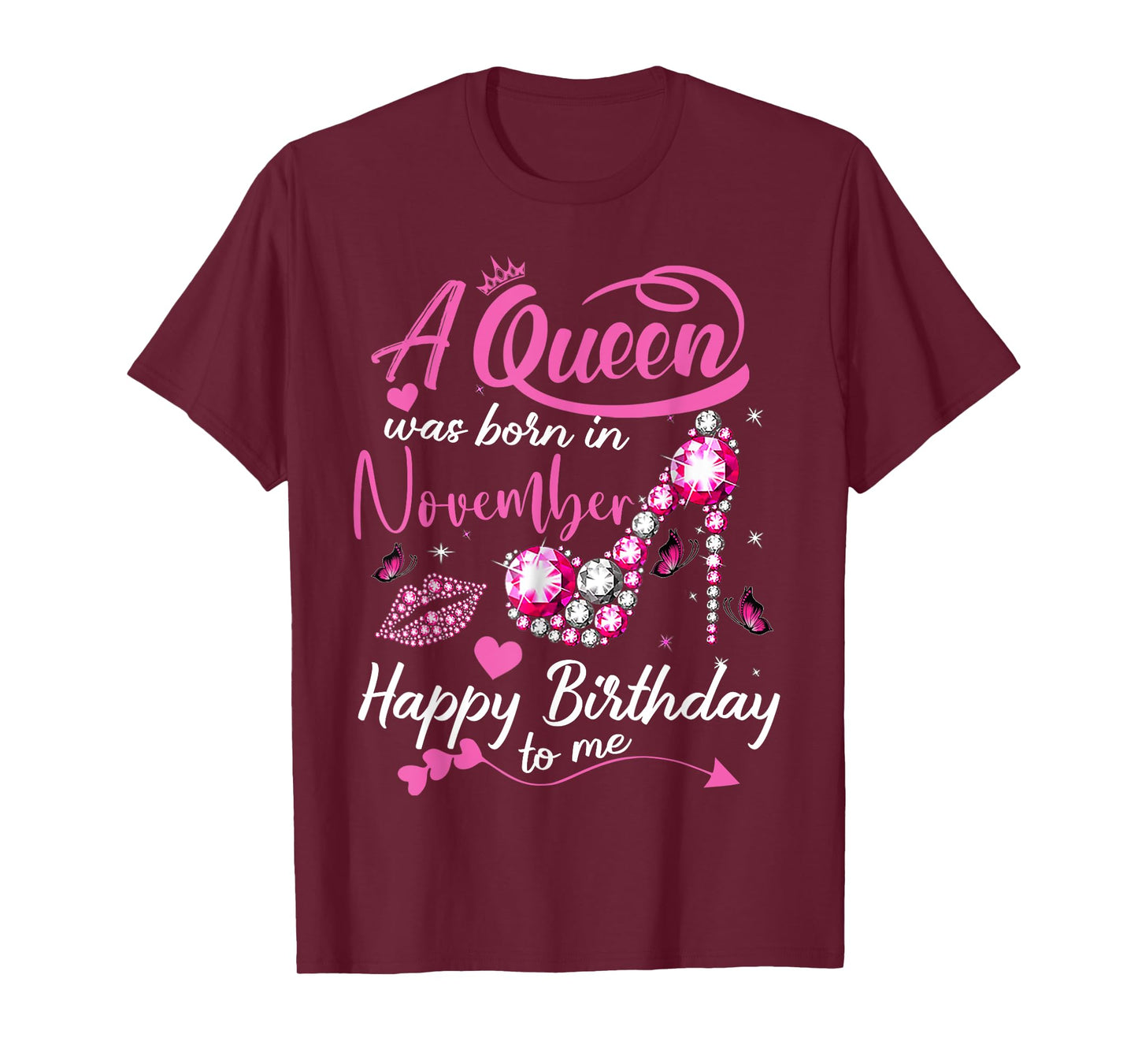 Black Queens are Born in November Women Birthday Gift T-Shirt