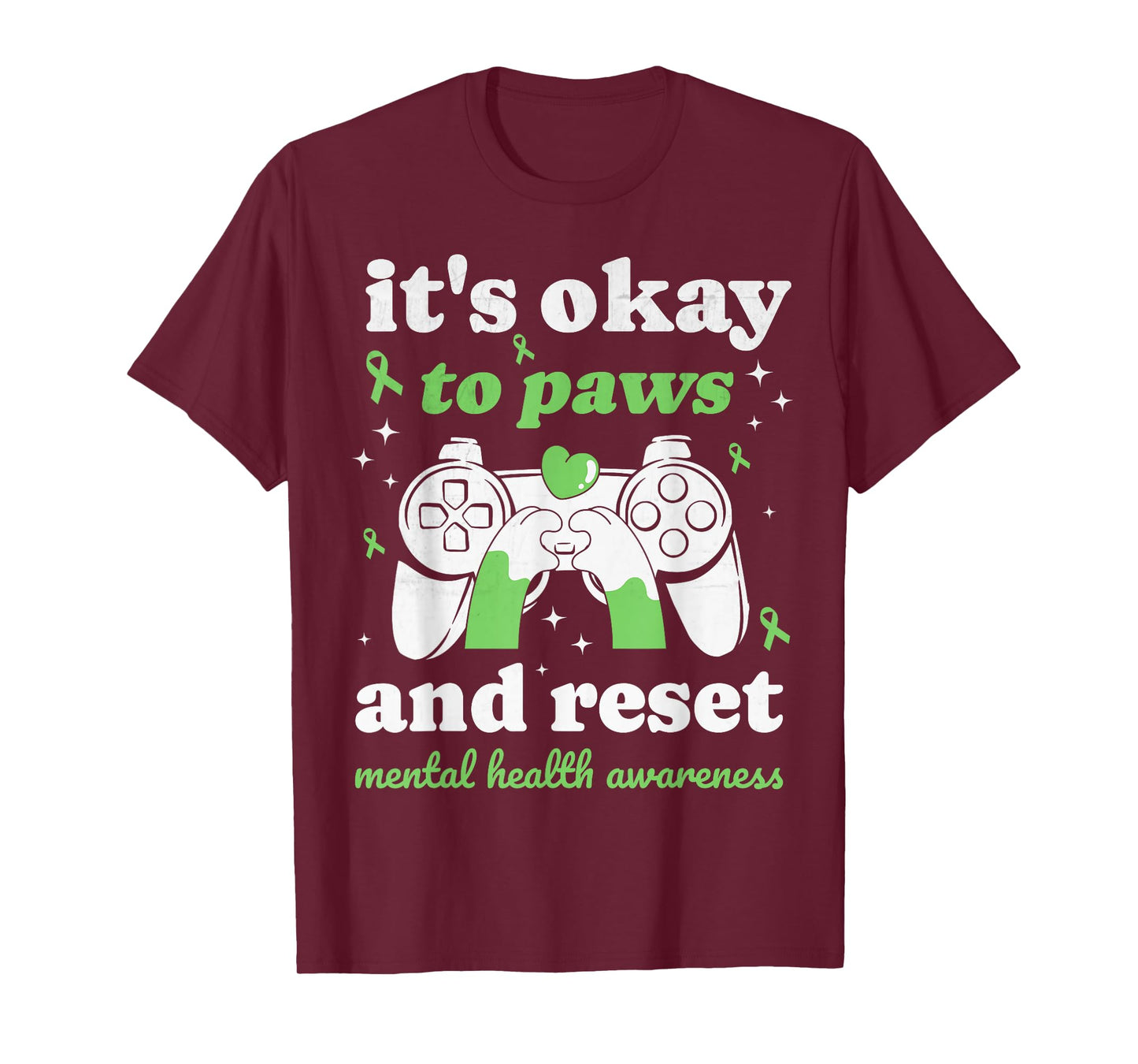 Cat Mental Health Awareness Month Gamer Paws Men's Kid's T-Shirt