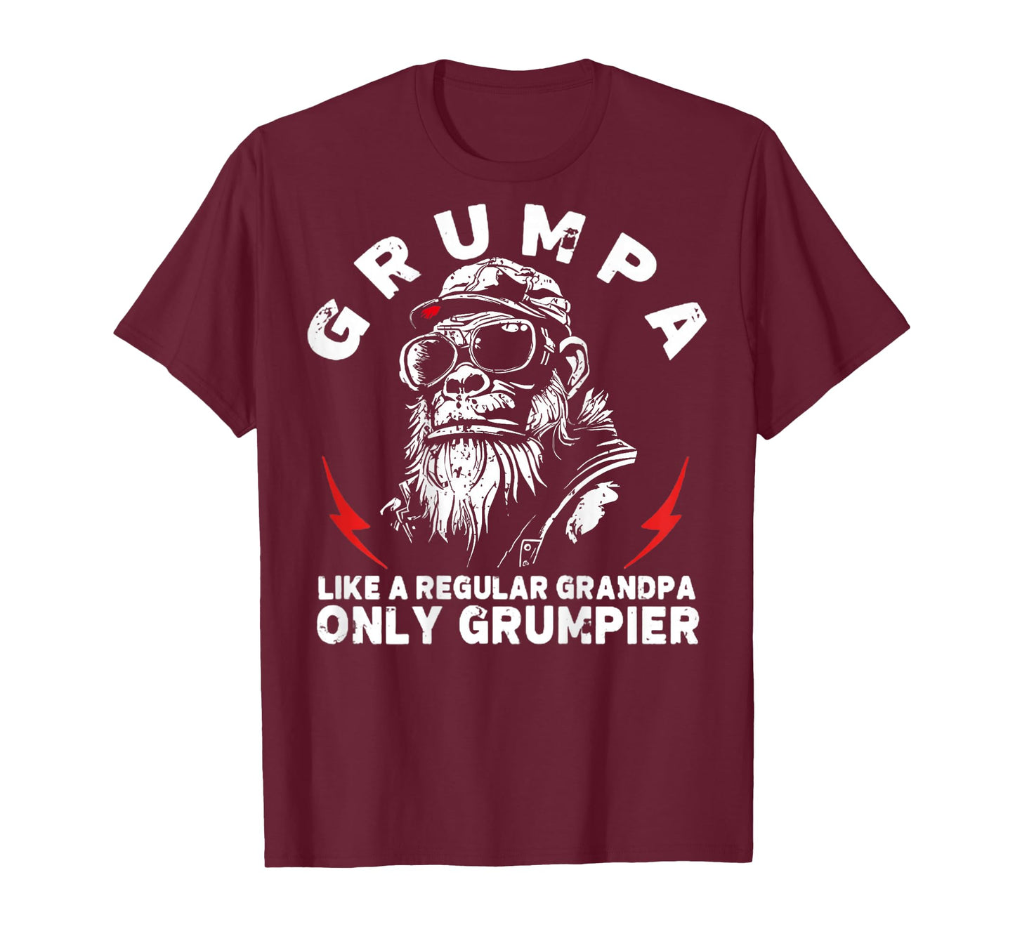 Grumpa Like A Regular Grandpa Only Grumpier Monkey (On Back) T-Shirt