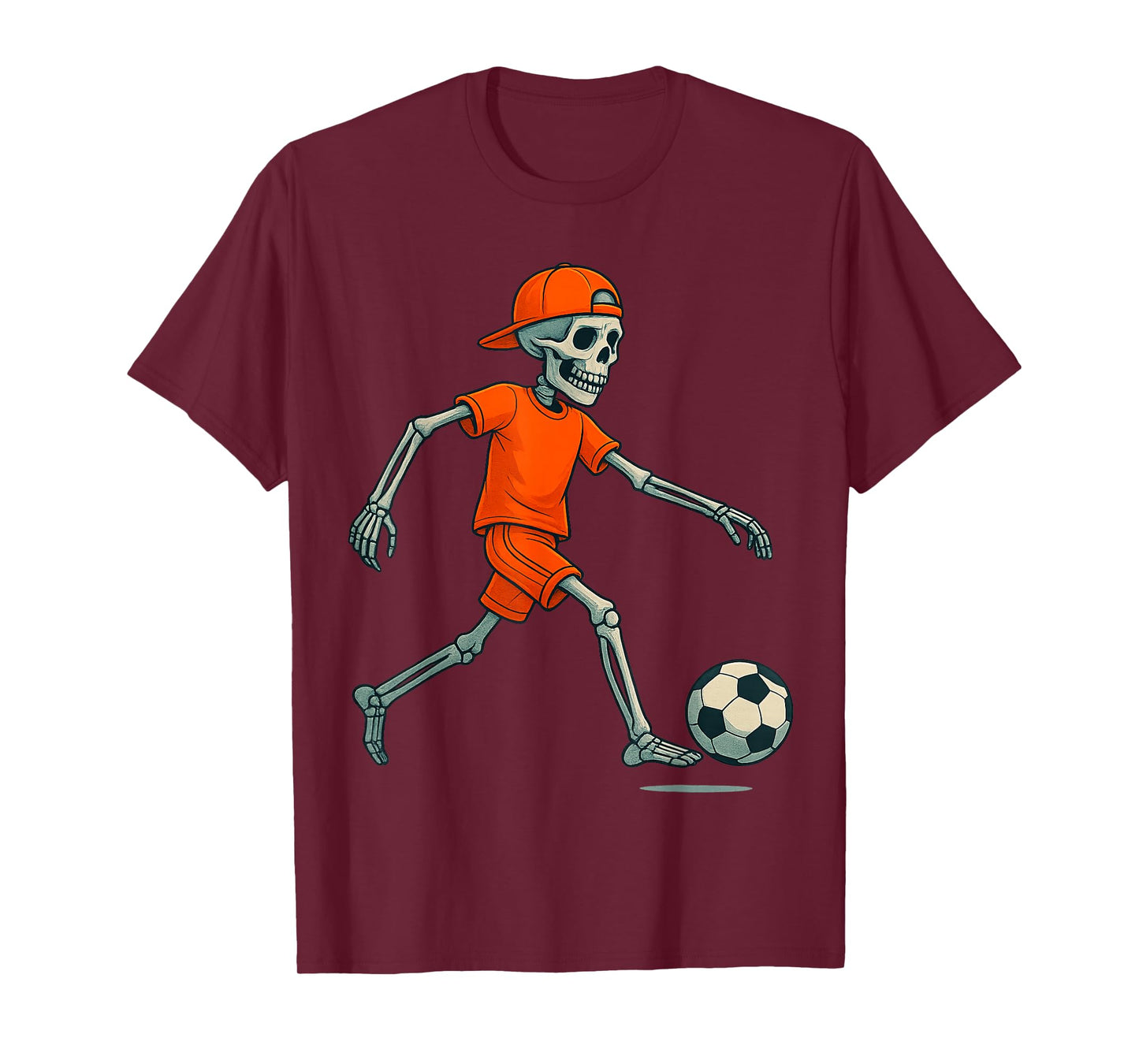 Skeleton Soccer Halloween Costume Funny Football Men Boys T-Shirt