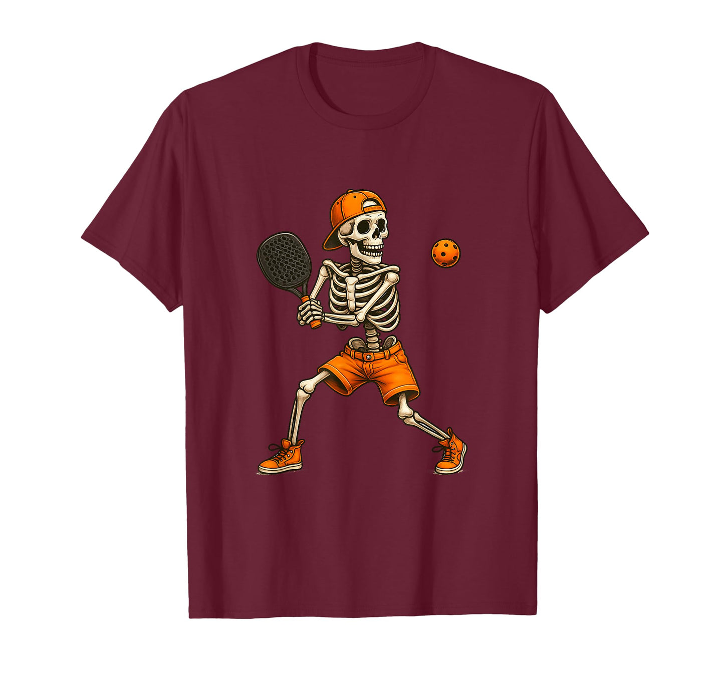 Funny Pickleball Skeleton Halloween Shirt Kids Girls Boys T-Shirt