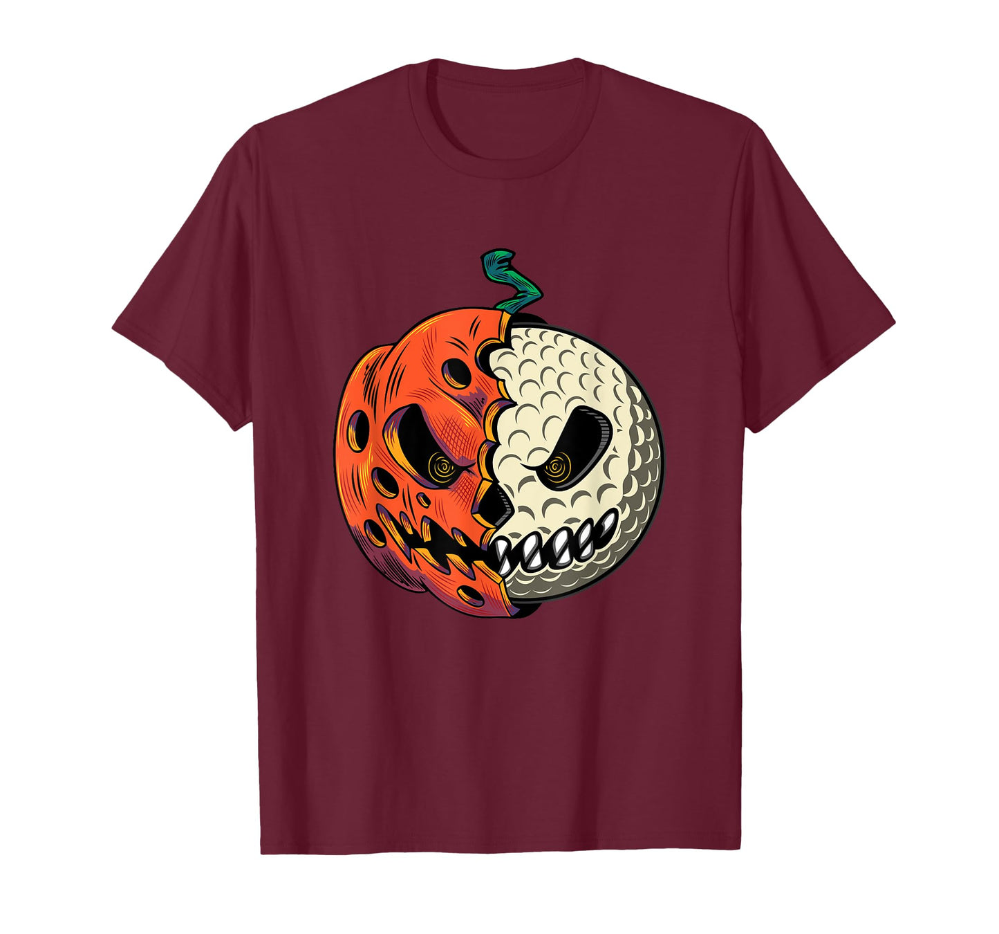 Golf Ball Costume - Pumpkin Skull Halloween Golf Player T-Shirt