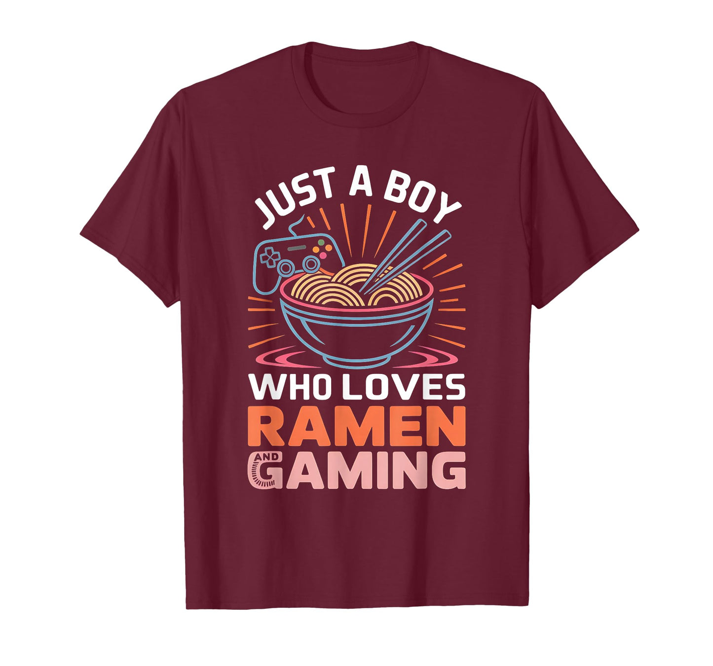 Just A Boy Who Loves Ramen and Gaming Japan Anime Video Game T-Shirt
