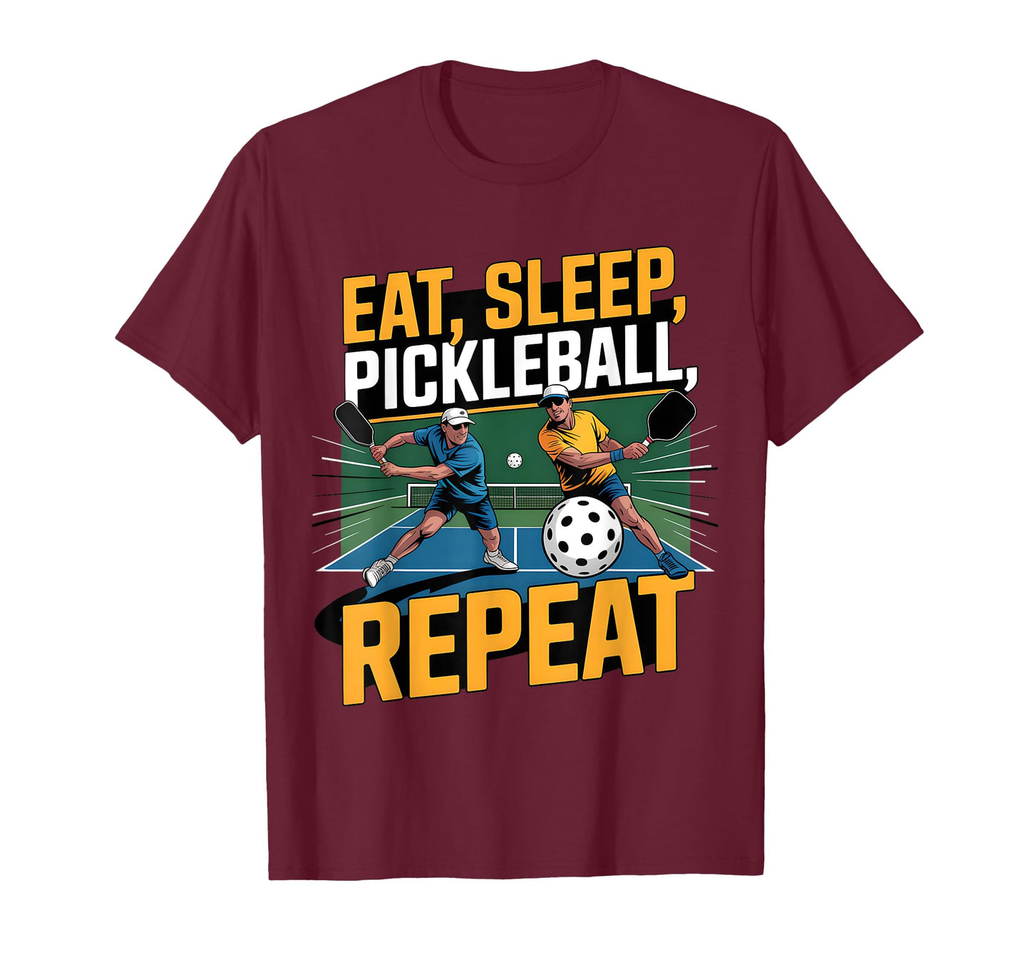 Eat Sleep Pickleball Repeat Funny Pickleball Player T-Shirt