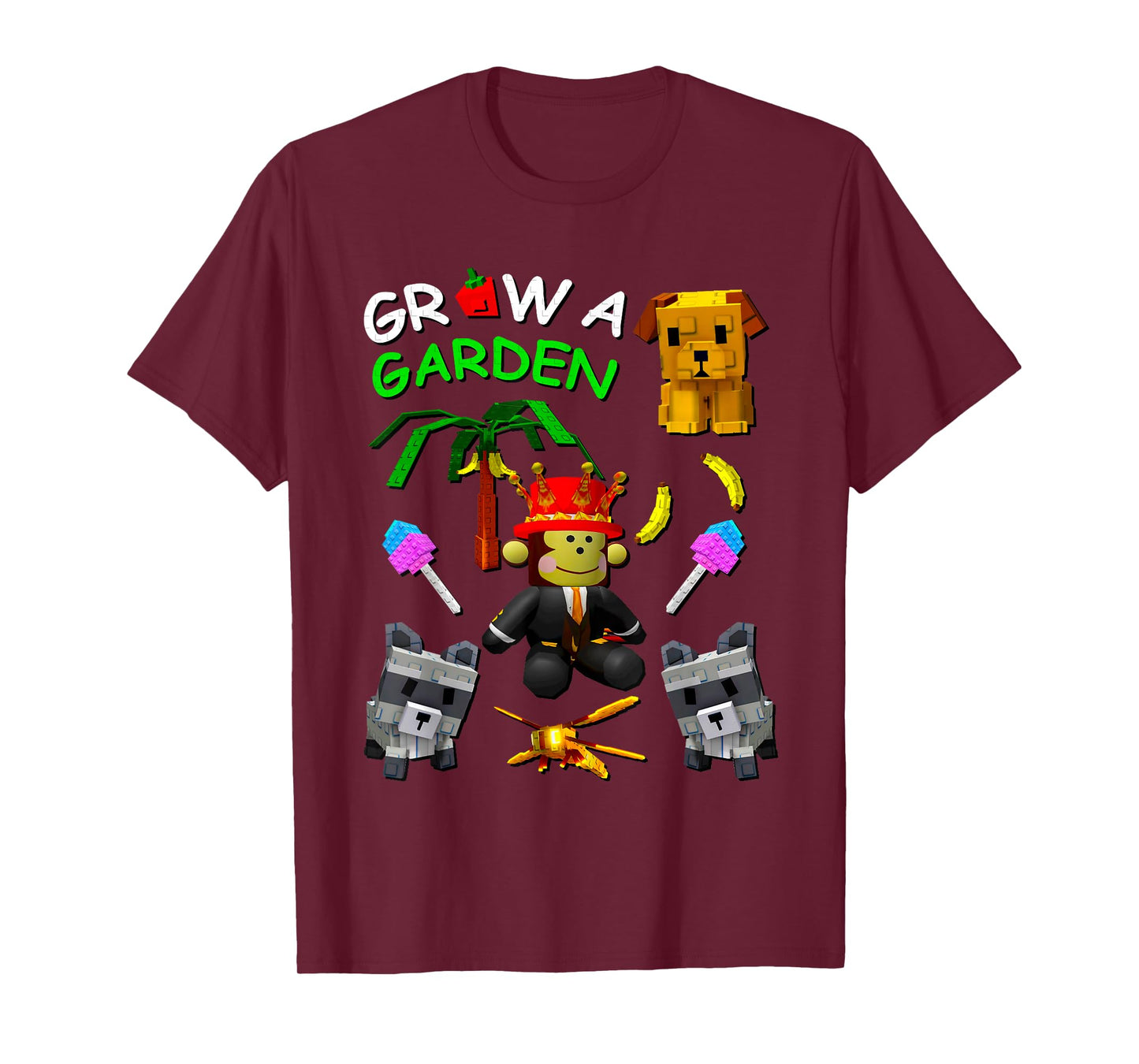 Grow A Garden Gamer Candy Blossom Fruit Palm Monkey Pet T-Shirt