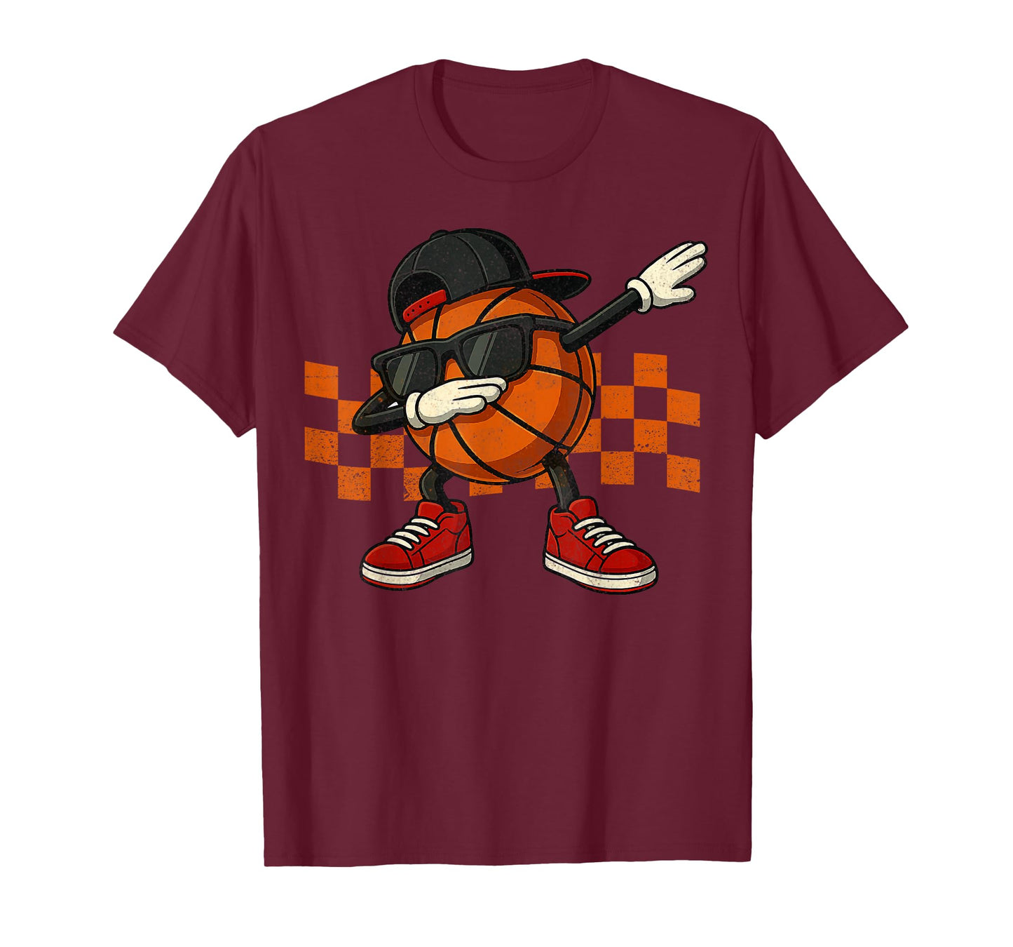 Dabbing Basketball Vintage Retro Ball Sunglasses T-Shirt