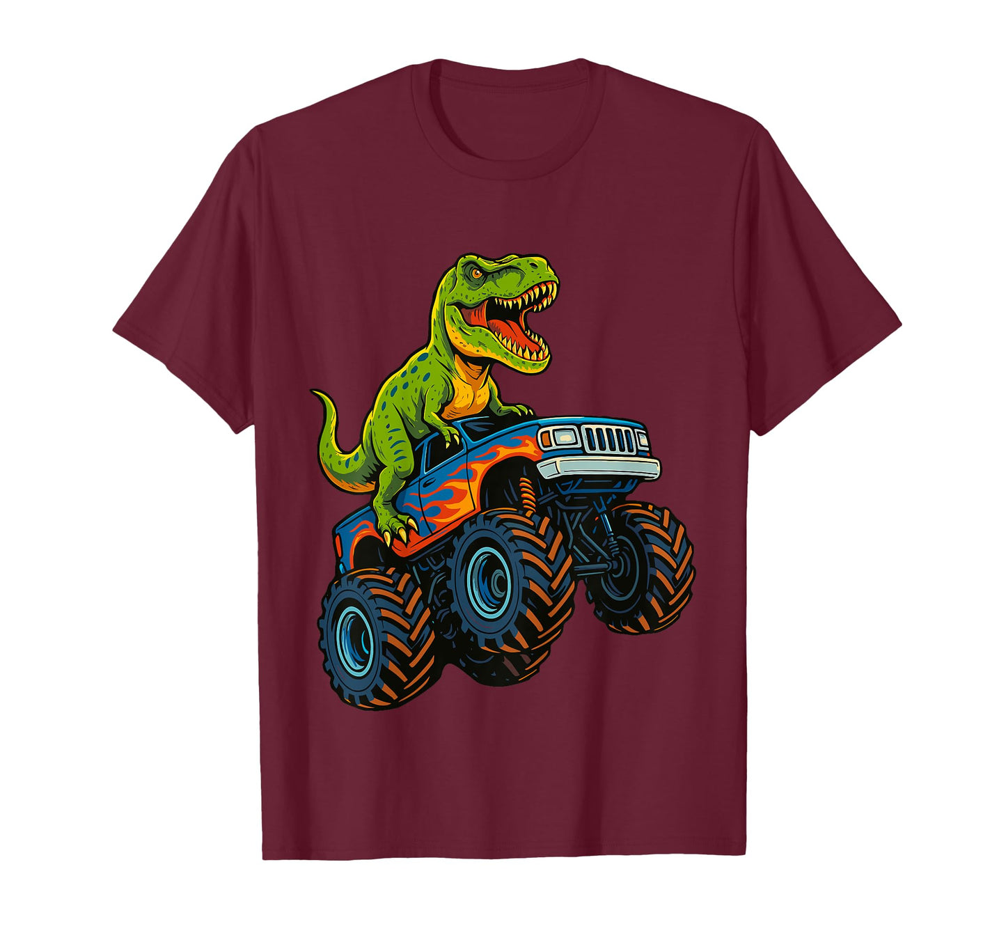 Kids Monster Truck Dinosaur T-Shirt