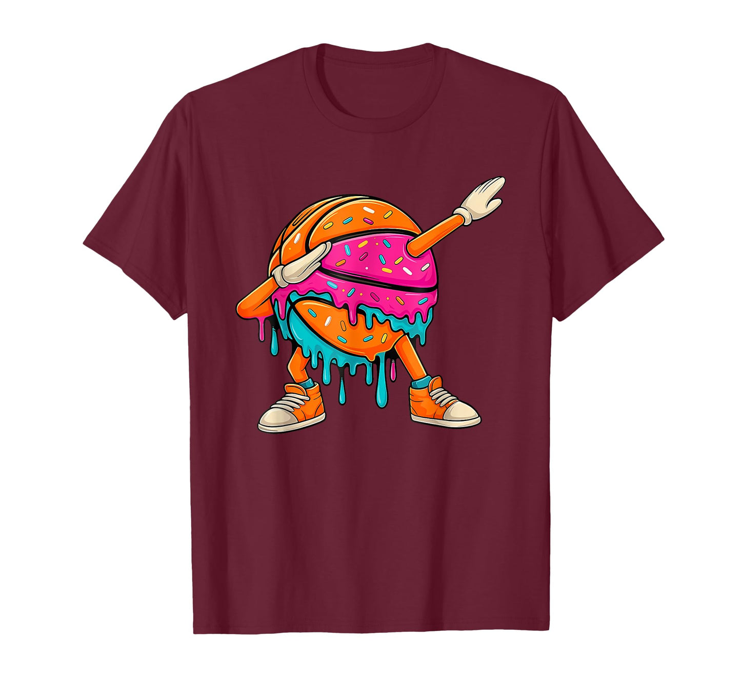 Dabbing Respect The Drip Basketball Boys Girls Cream Drip T-Shirt