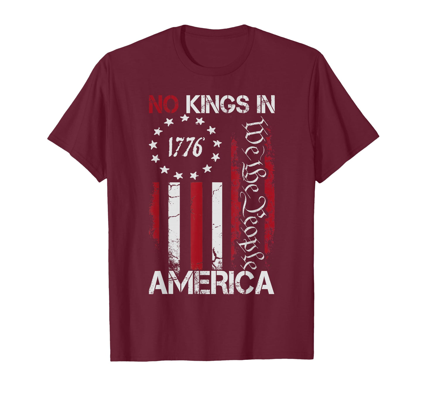 We The People No Kings in America Vintage USA Flag T-Shirt