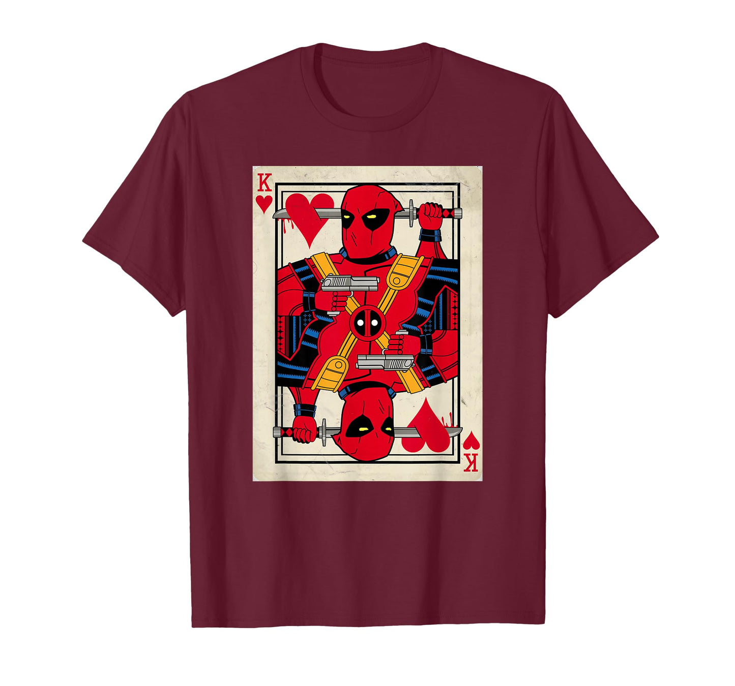 Marvel Deadpool King of Hearts Merc Playing Card T-Shirt