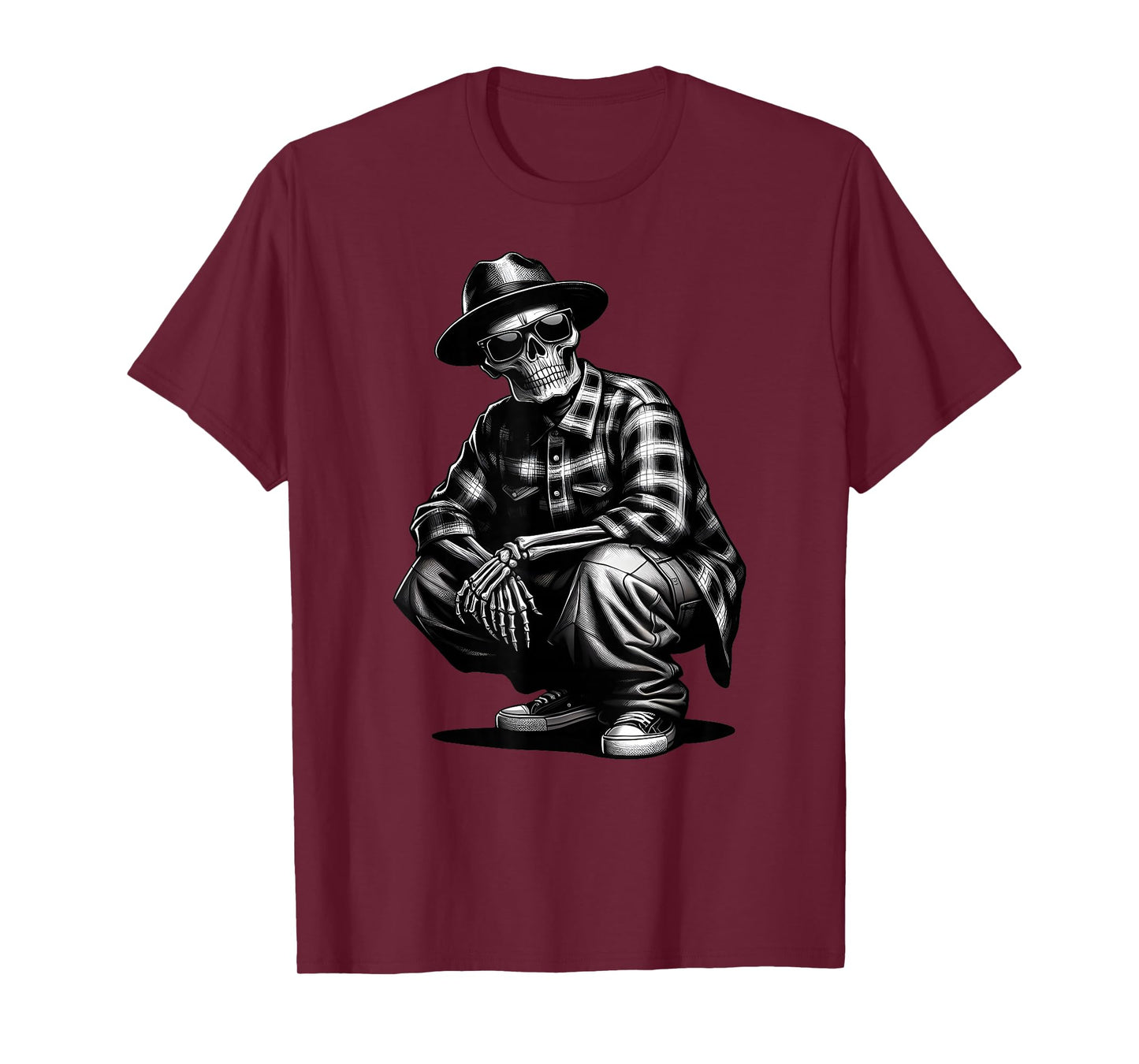 90s Cholo Chicano Homie Cool Mexican Gangster Skeleton Skull T-Shirt