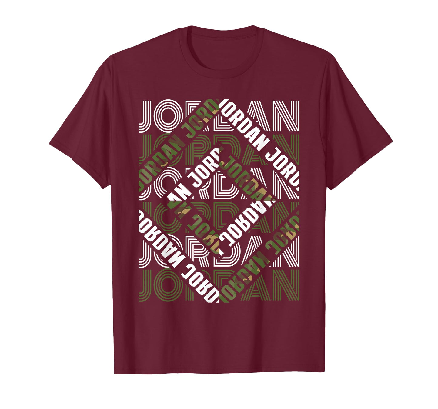 Diagonal Jordan Pattern Jordan Camo Pattern Green Camouflage T-Shirt