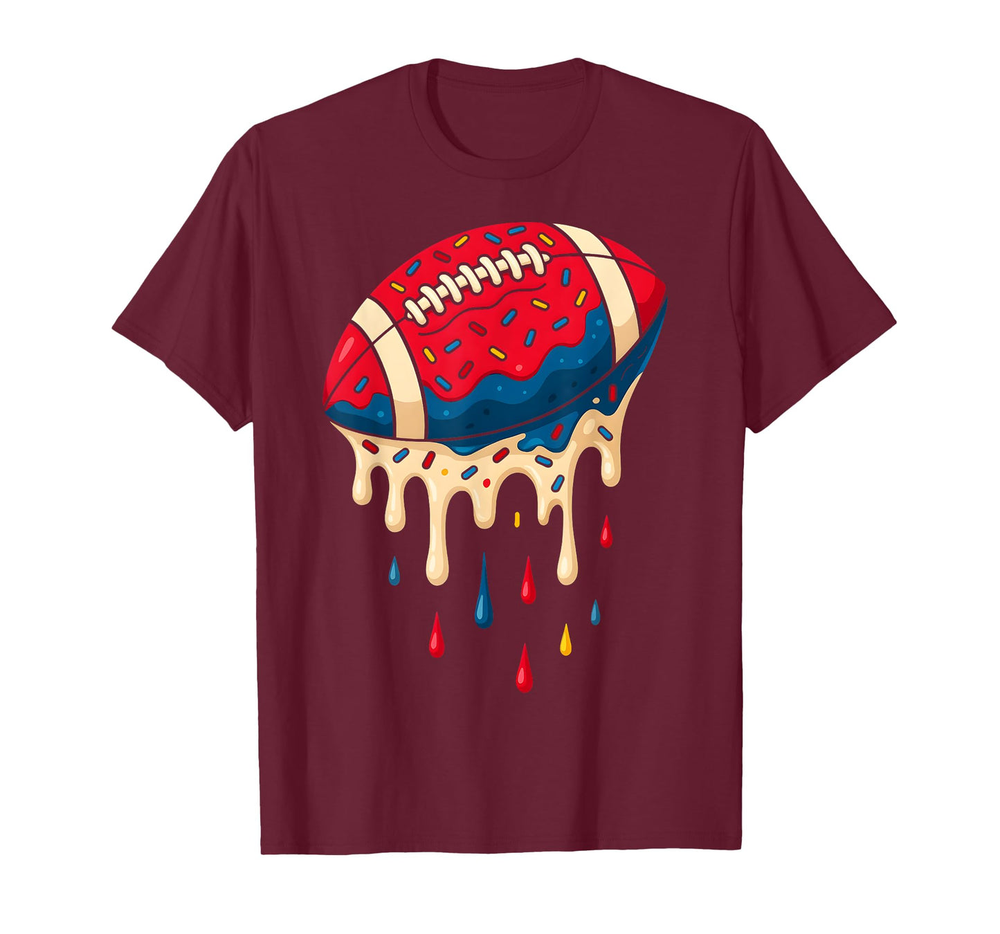 Football Ice Cream Drip Boys Football Fan Youth Game Day T-Shirt