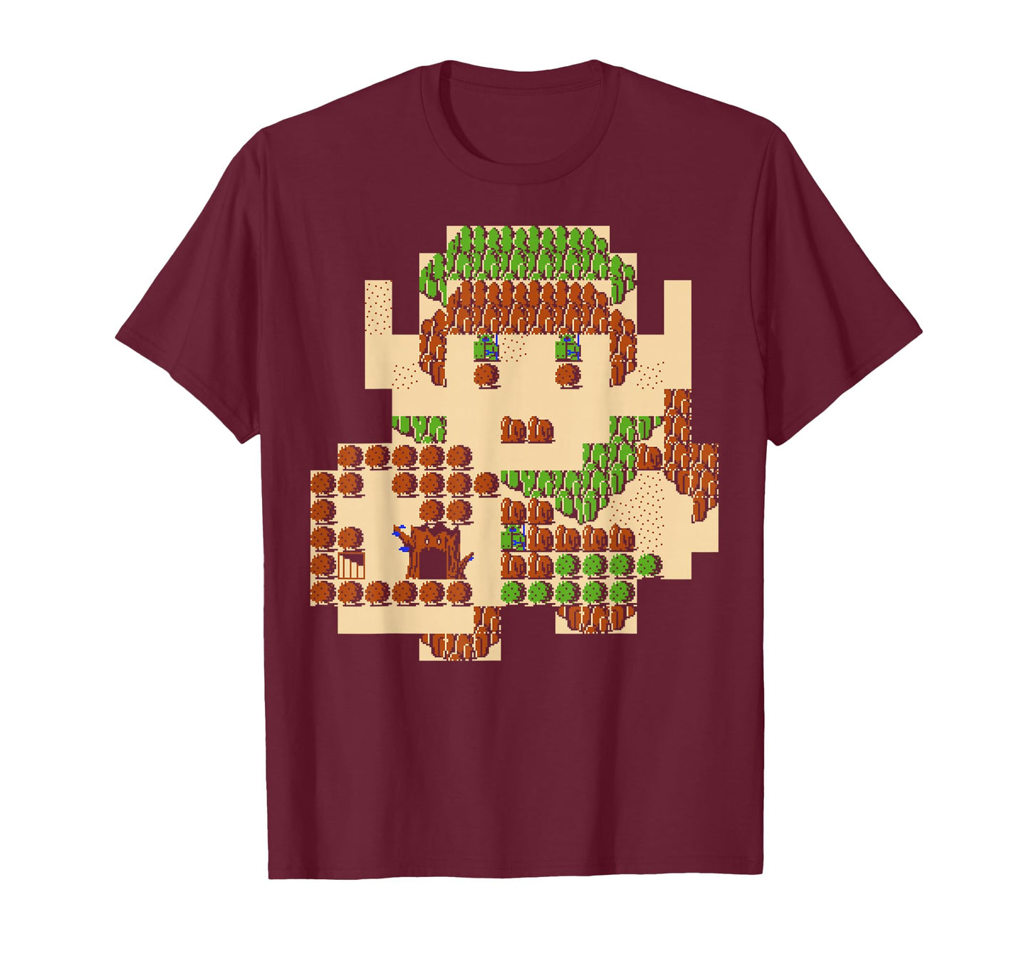 Nintendo Zelda Link Portrait 8-Bit Map Graphic T-Shirt T-Shirt