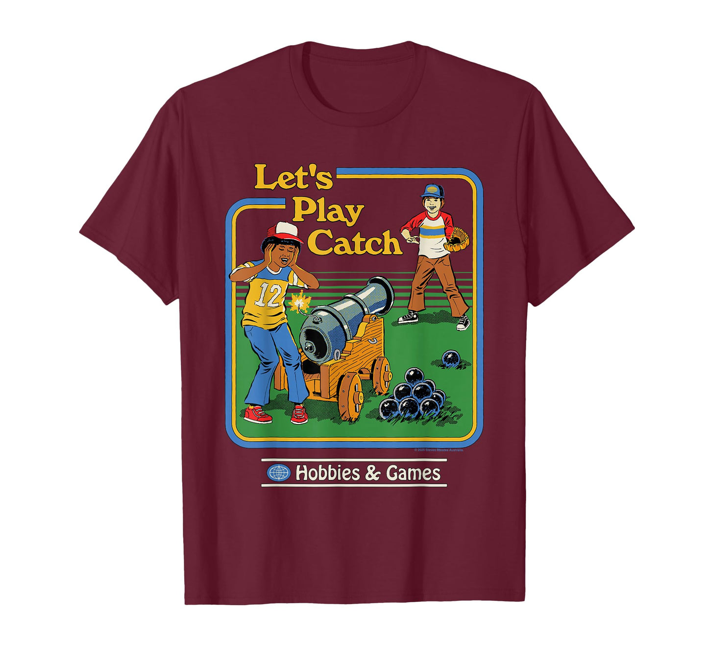 Let's Play Catch Cannon Retro Vintage Funny Adult Humor T-Shirt
