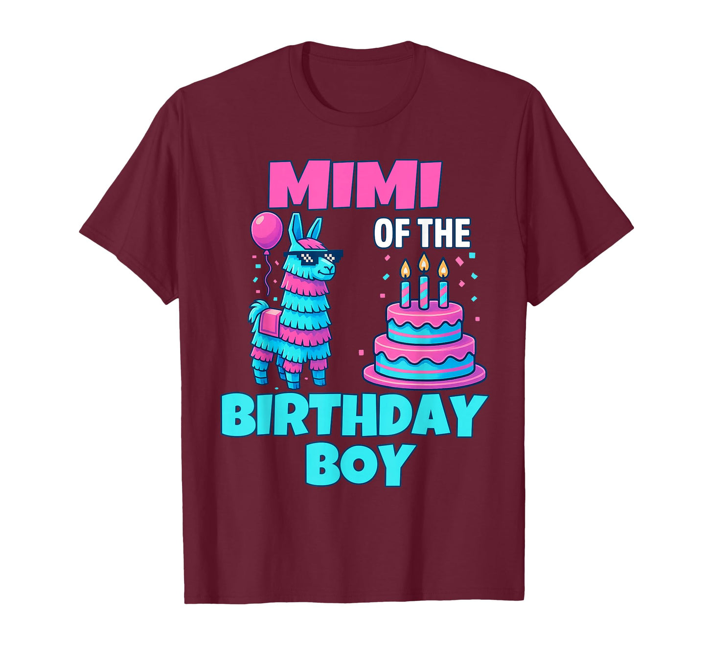 Mimi Birthday Boy Llama Pinata Party family mathing women T-Shirt