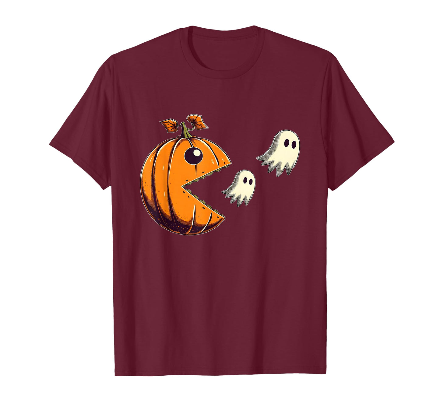 Pumpkin Eating Ghost Gamer Halloween Gaming Boys Teen Kids T-Shirt