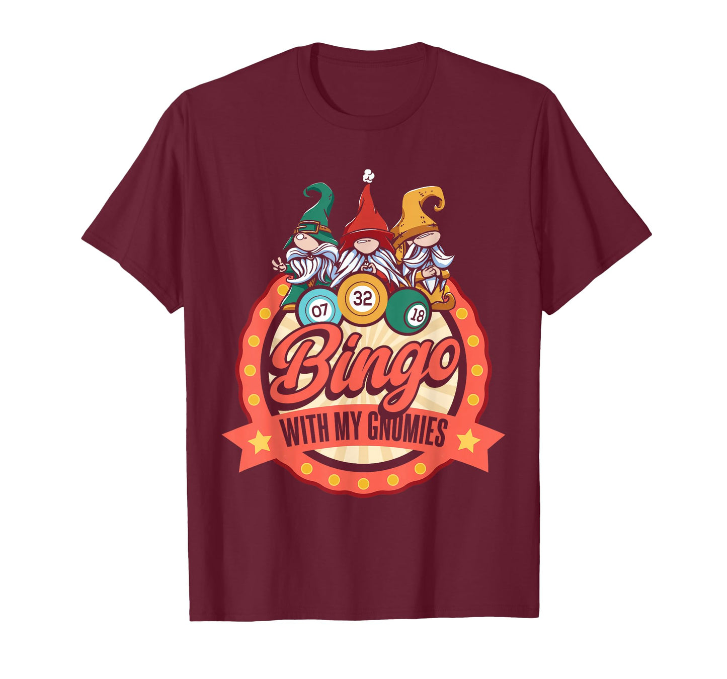 Funny Bingo With My Gnomies Gnome Bingo Player T-Shirt